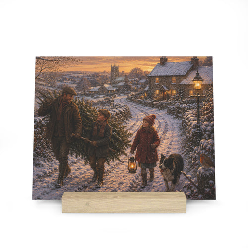 Bringing Home the Christmas Tree Gallery Board with Stand