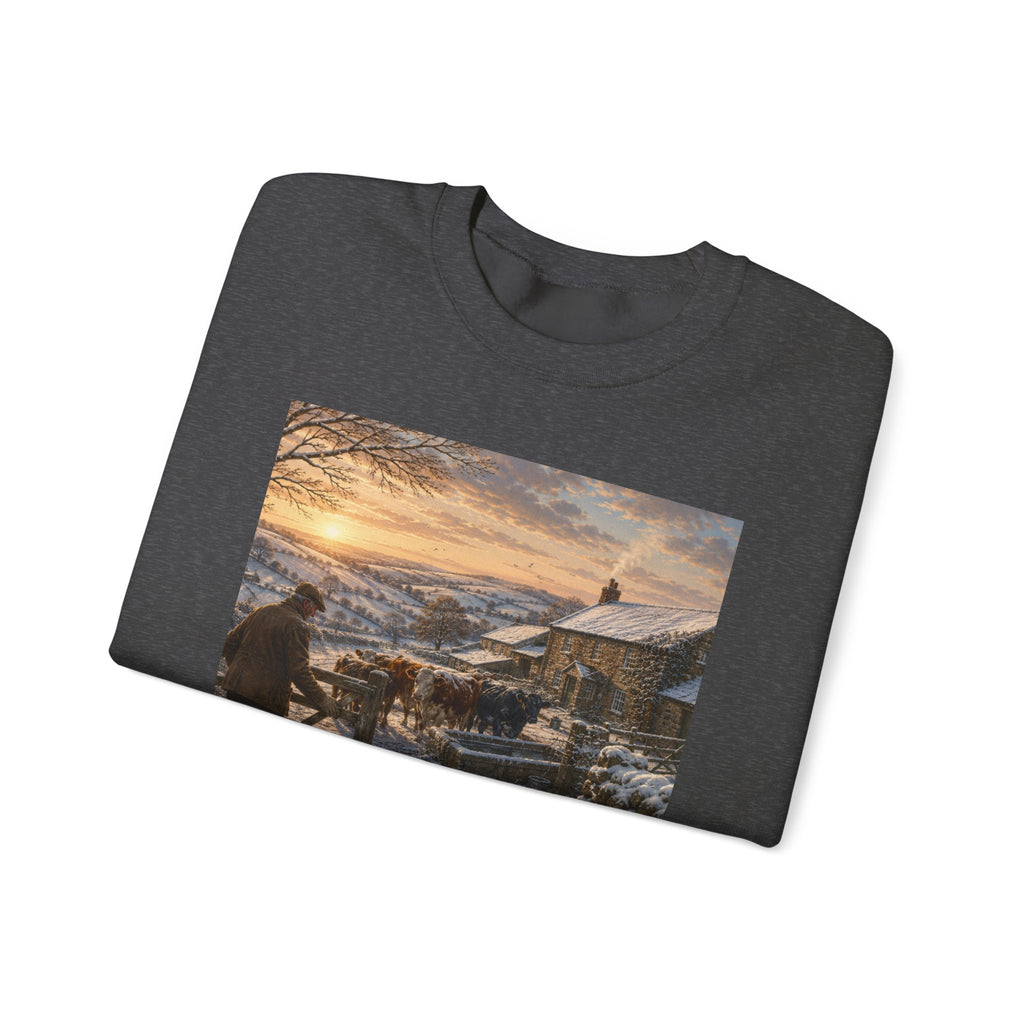 Winter Morning on the Farm Unisex Heavy Blend™ Crewneck Sweatshirt