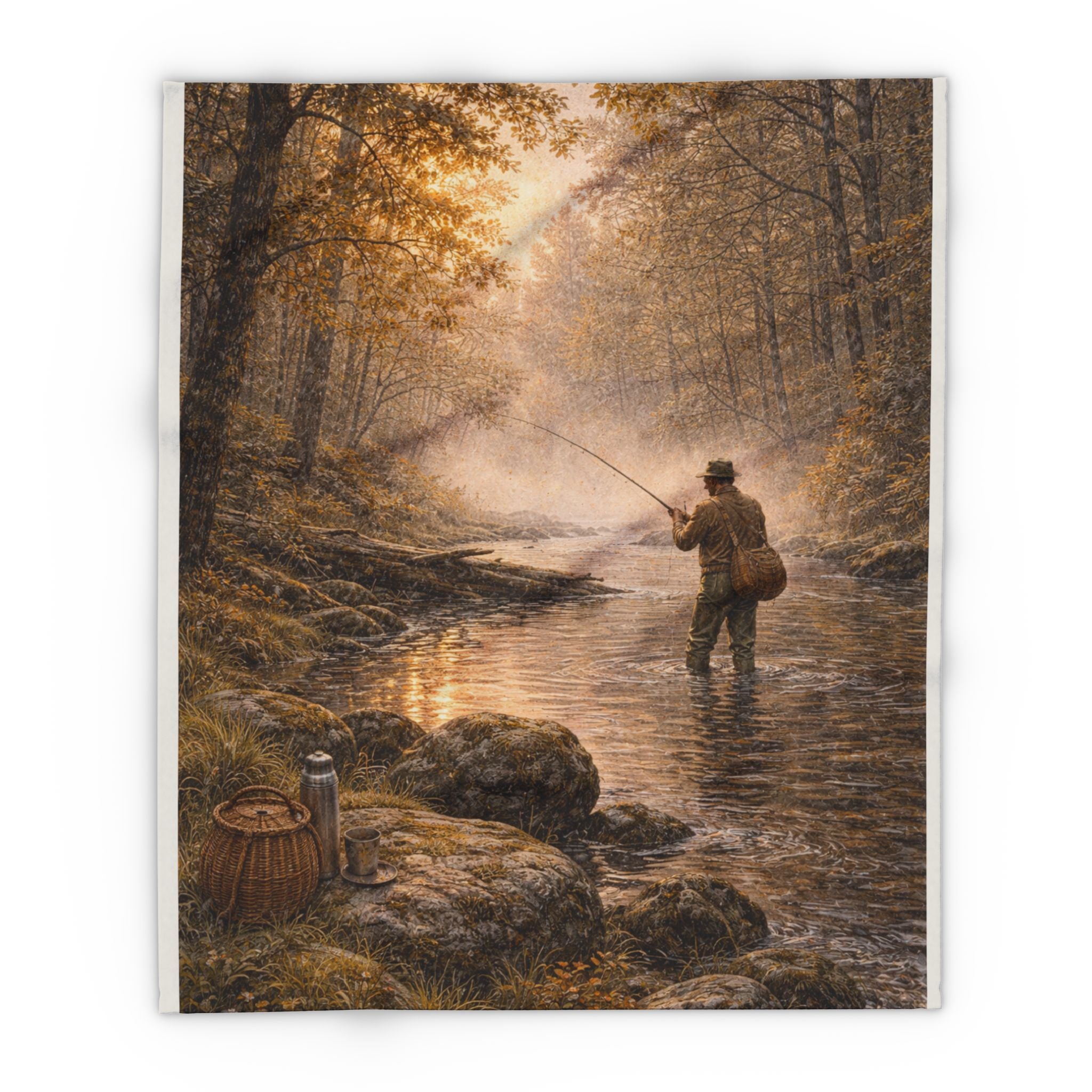 GK05 – The Woodland Fisherman – Countryside Throw Blanket