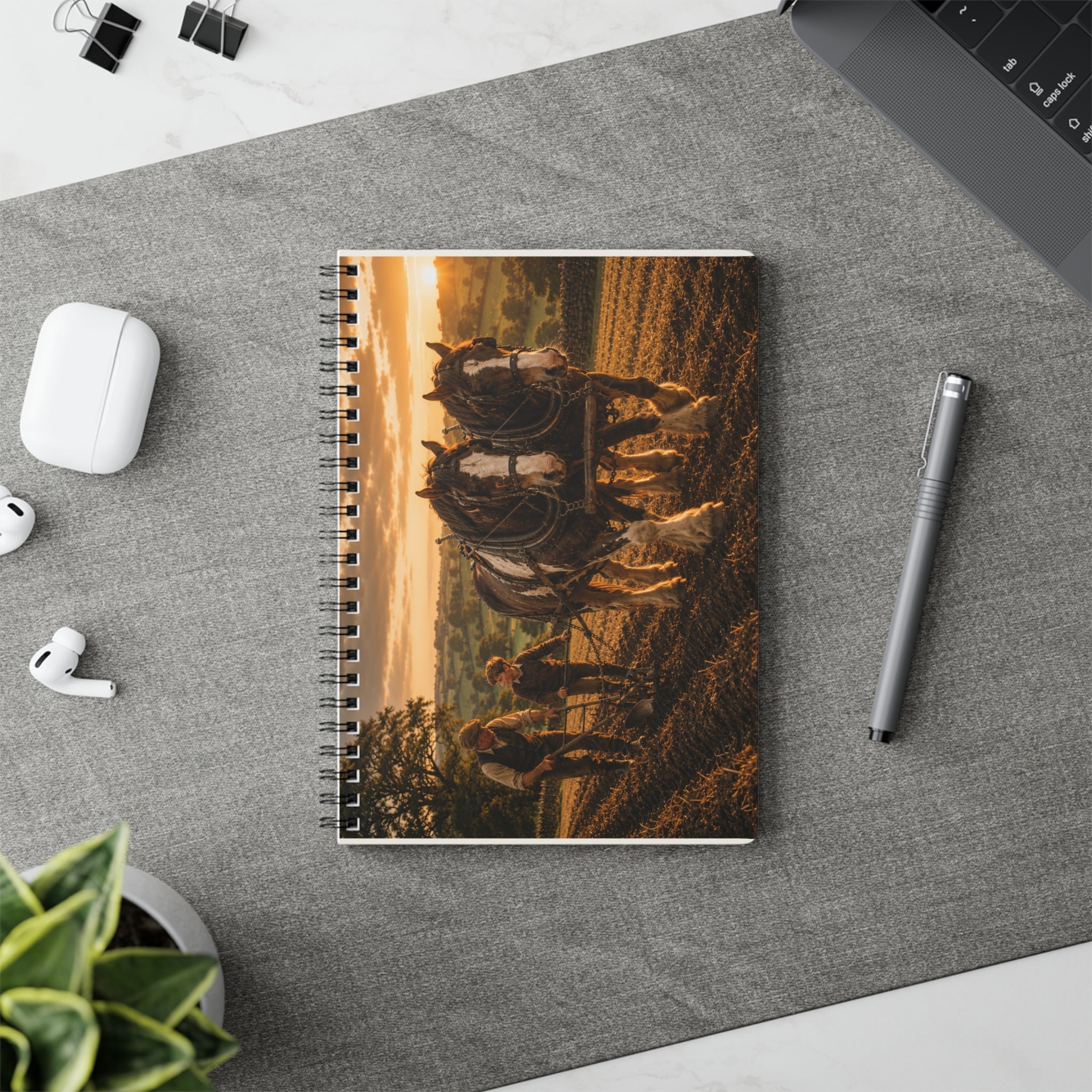 Learning to Plough Wirobound Softcover Notebook, A5