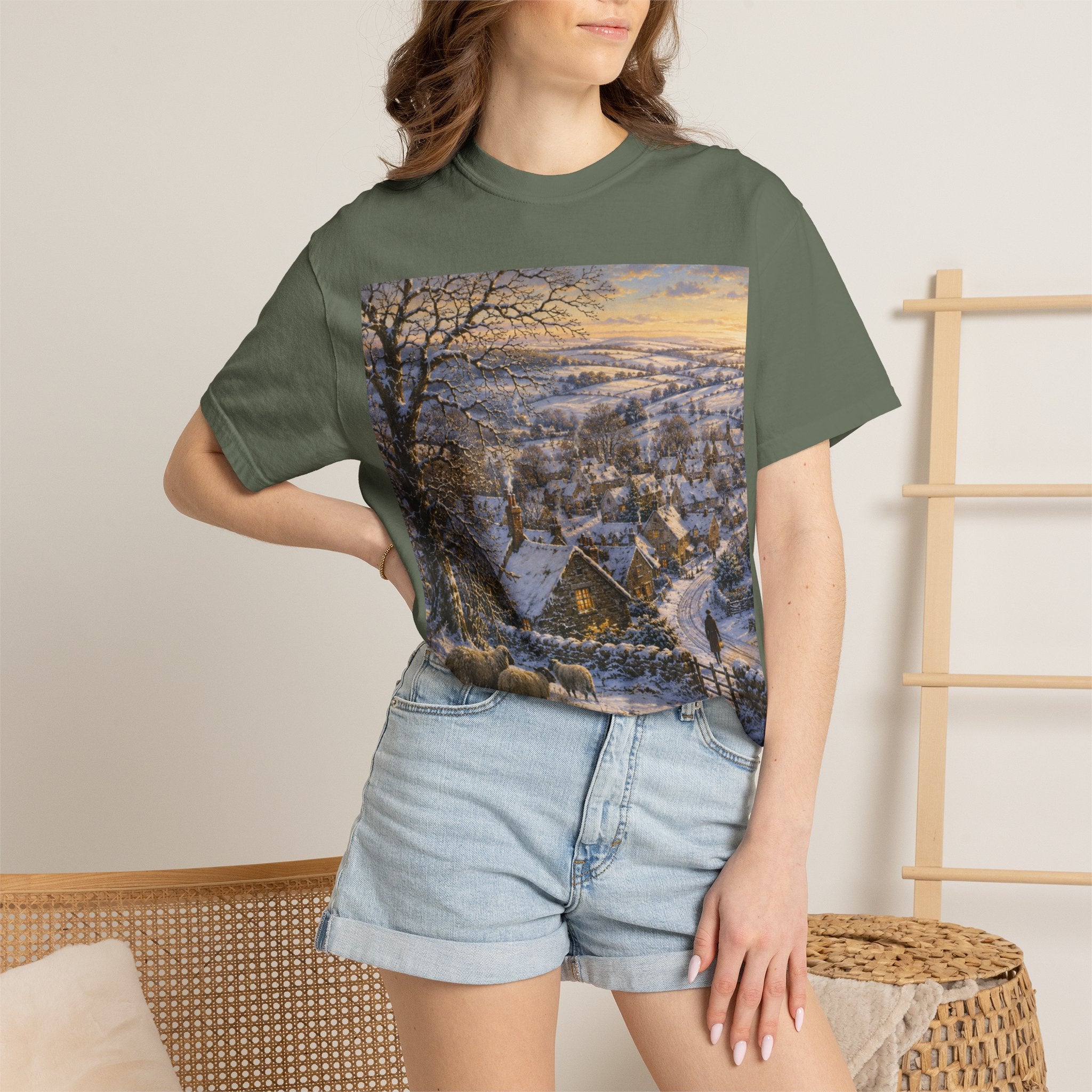 Winter over Willowbrook Village Unisex Garment-Dyed T-shirt