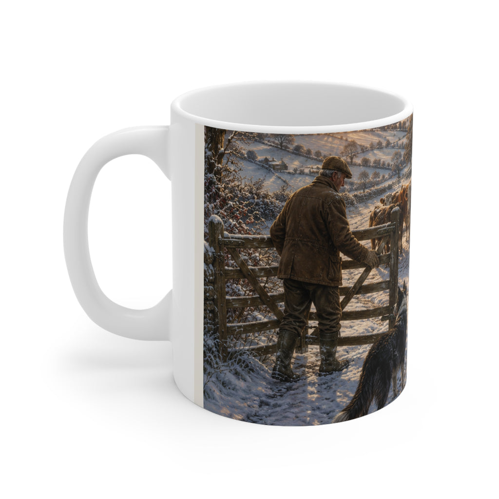 Winter morning on the Farm Ceramic Coffee Cups, 11oz, 15oz