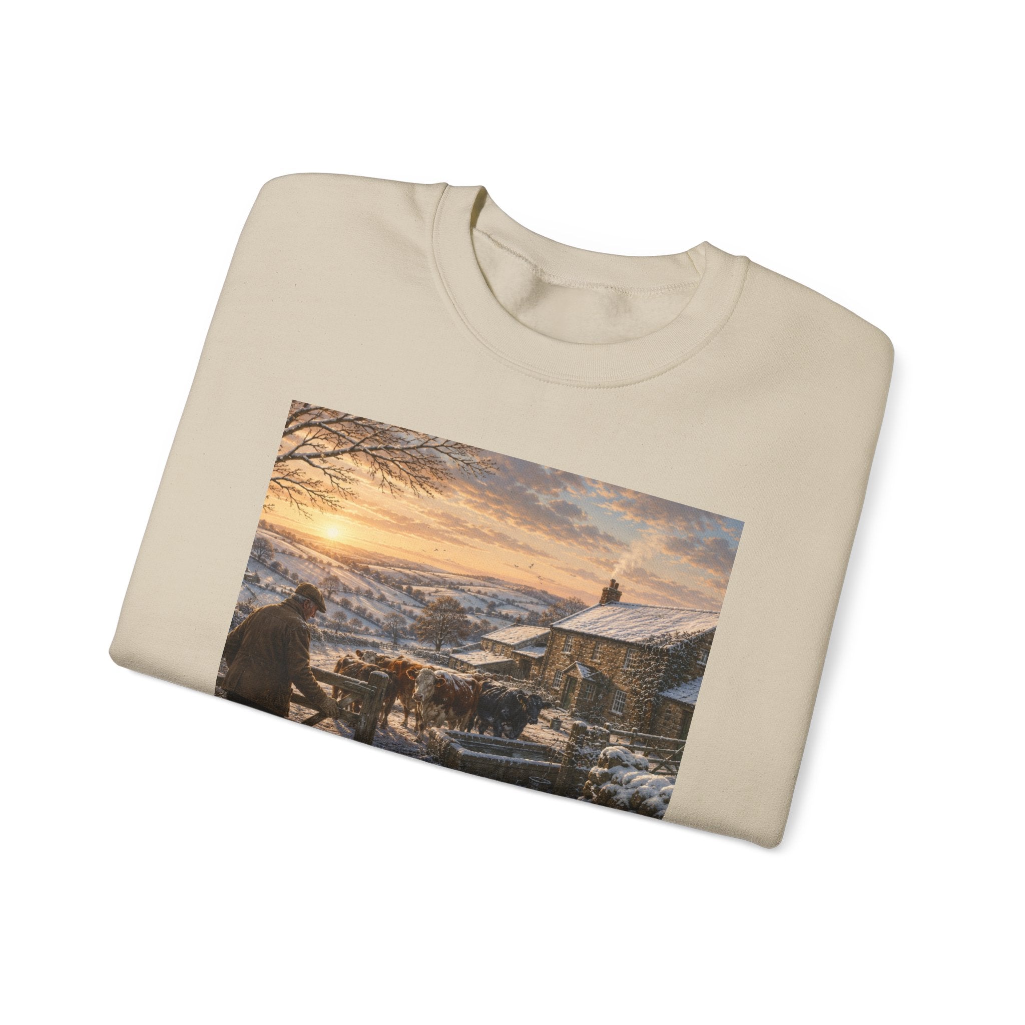 Winter Morning on the Farm Unisex Heavy Blend™ Crewneck Sweatshirt