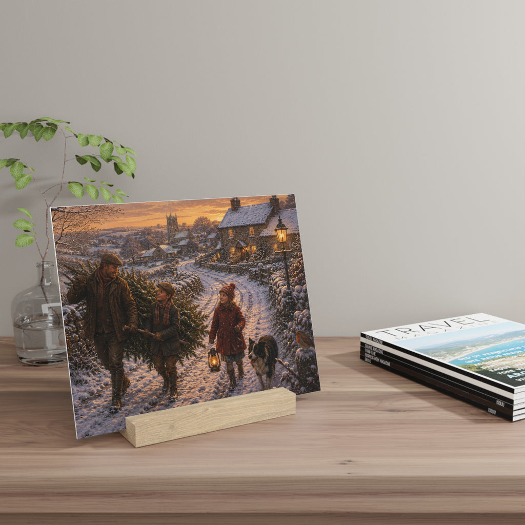 Bringing Home the Christmas Tree Gallery Board with Stand