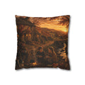 Horkey in the Autumn Lane Square Poly Canvas Pillowcase