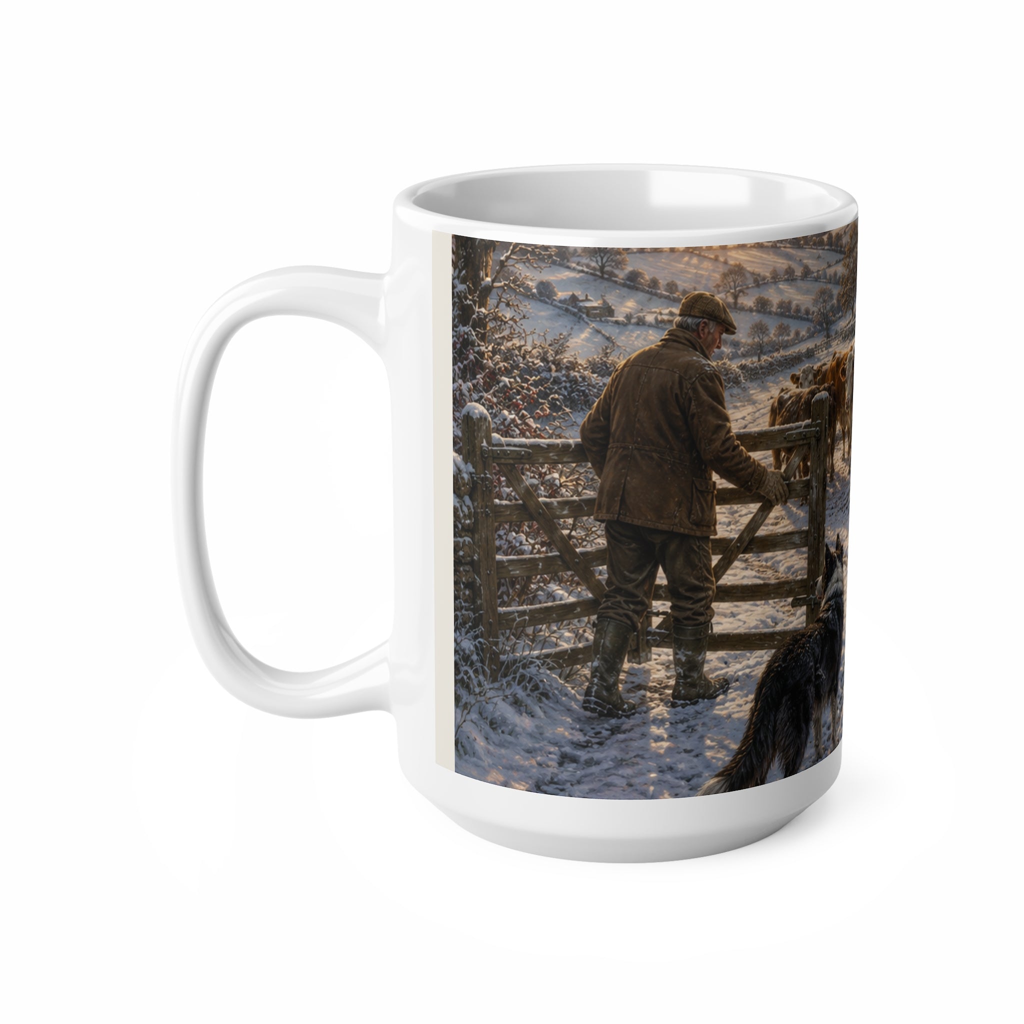 Winter morning on the Farm Ceramic Coffee Cups, 11oz, 15oz