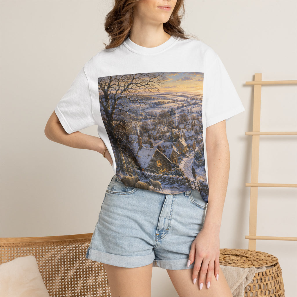 Winter over Willowbrook Village Unisex Garment-Dyed T-shirt