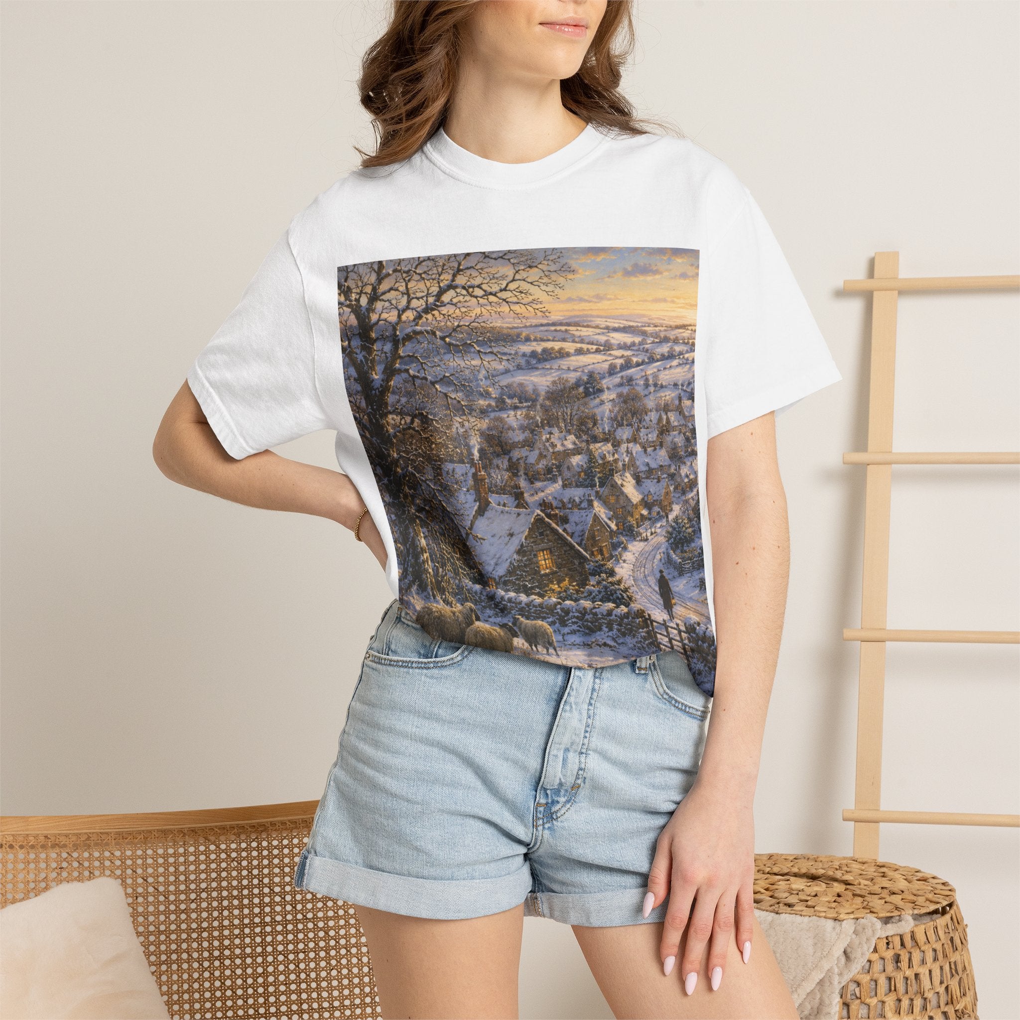Winter over Willowbrook Village Unisex Garment-Dyed T-shirt