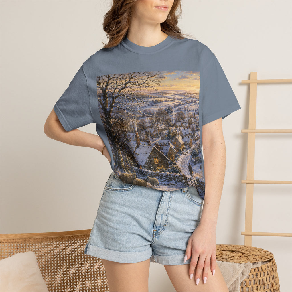 Winter over Willowbrook Village Unisex Garment-Dyed T-shirt