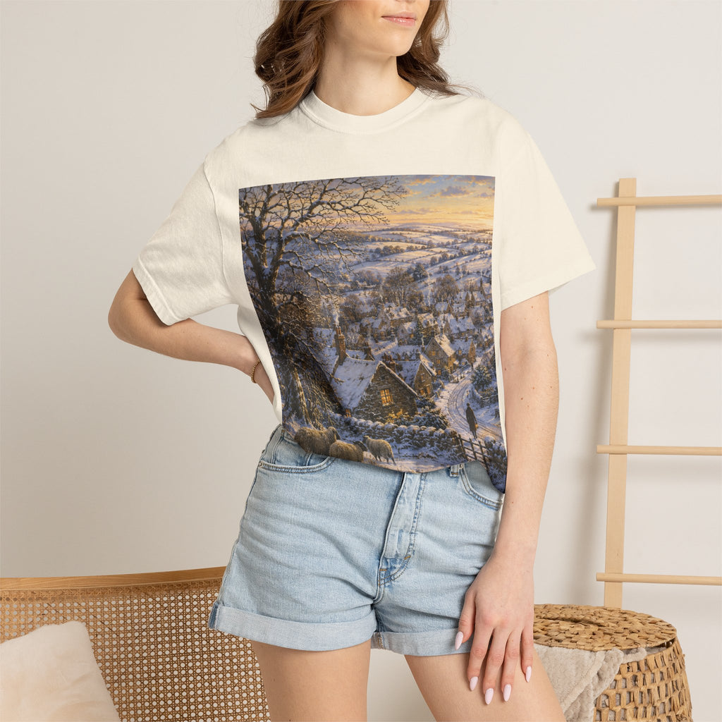 Winter over Willowbrook Village Unisex Garment-Dyed T-shirt