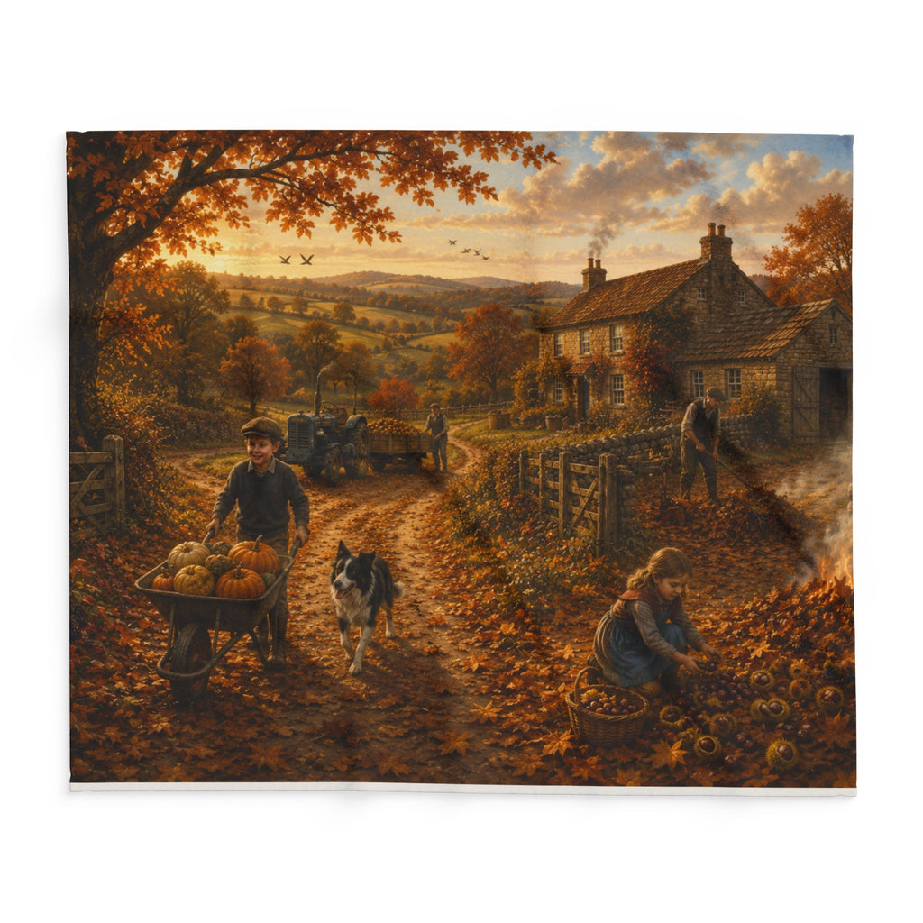 Autumn on the Farm Arctic Fleece Blanket