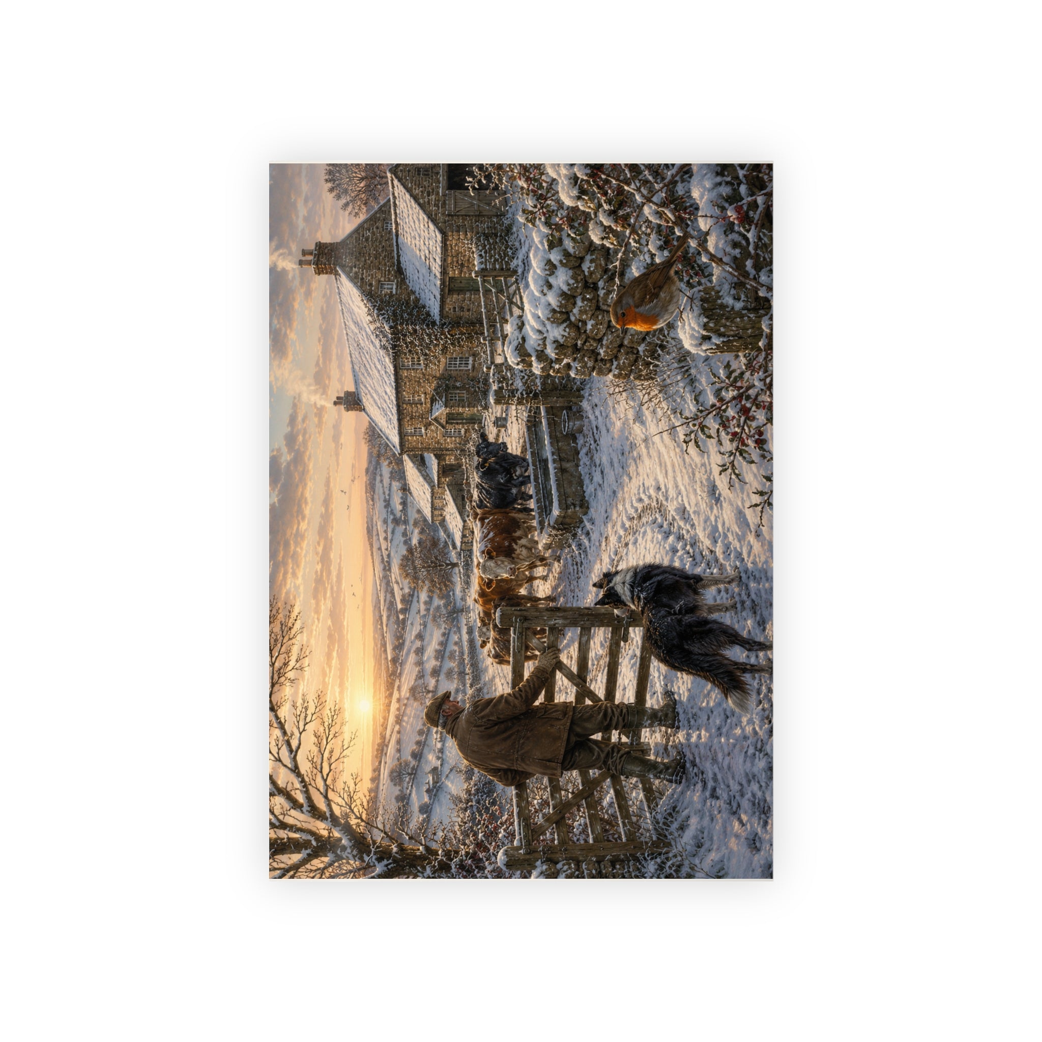 Winter Morning on the Farm Gift Wrapping Paper Rolls, 1pc