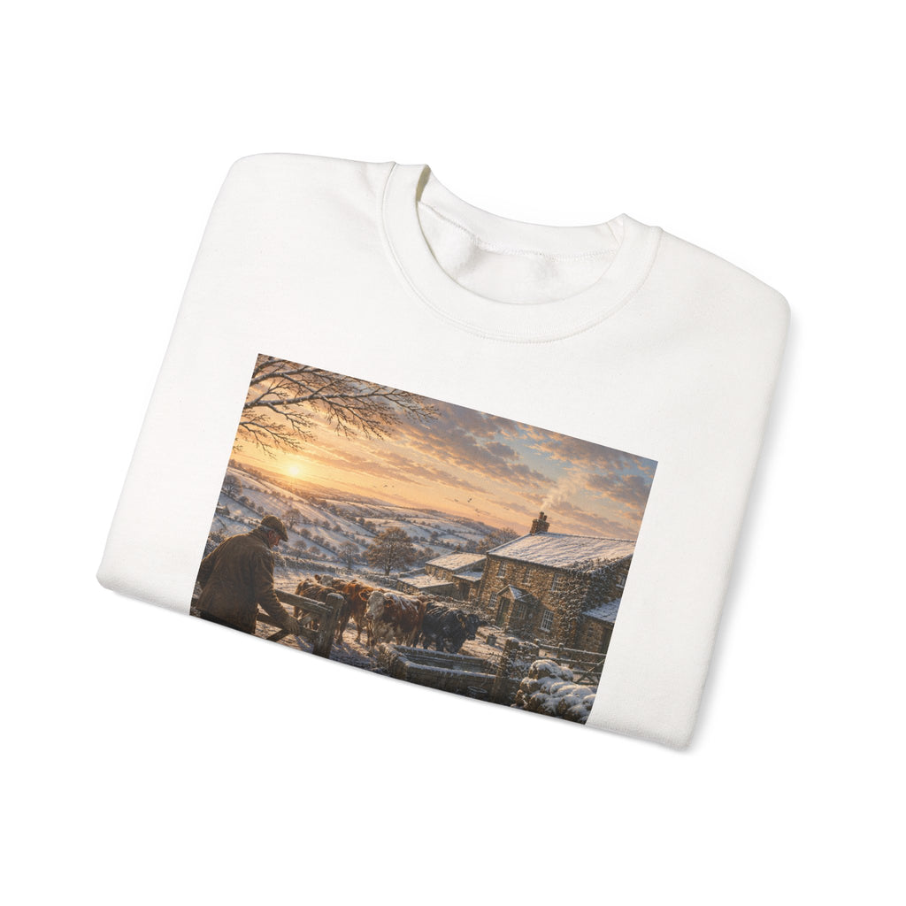 Winter Morning on the Farm Unisex Heavy Blend™ Crewneck Sweatshirt