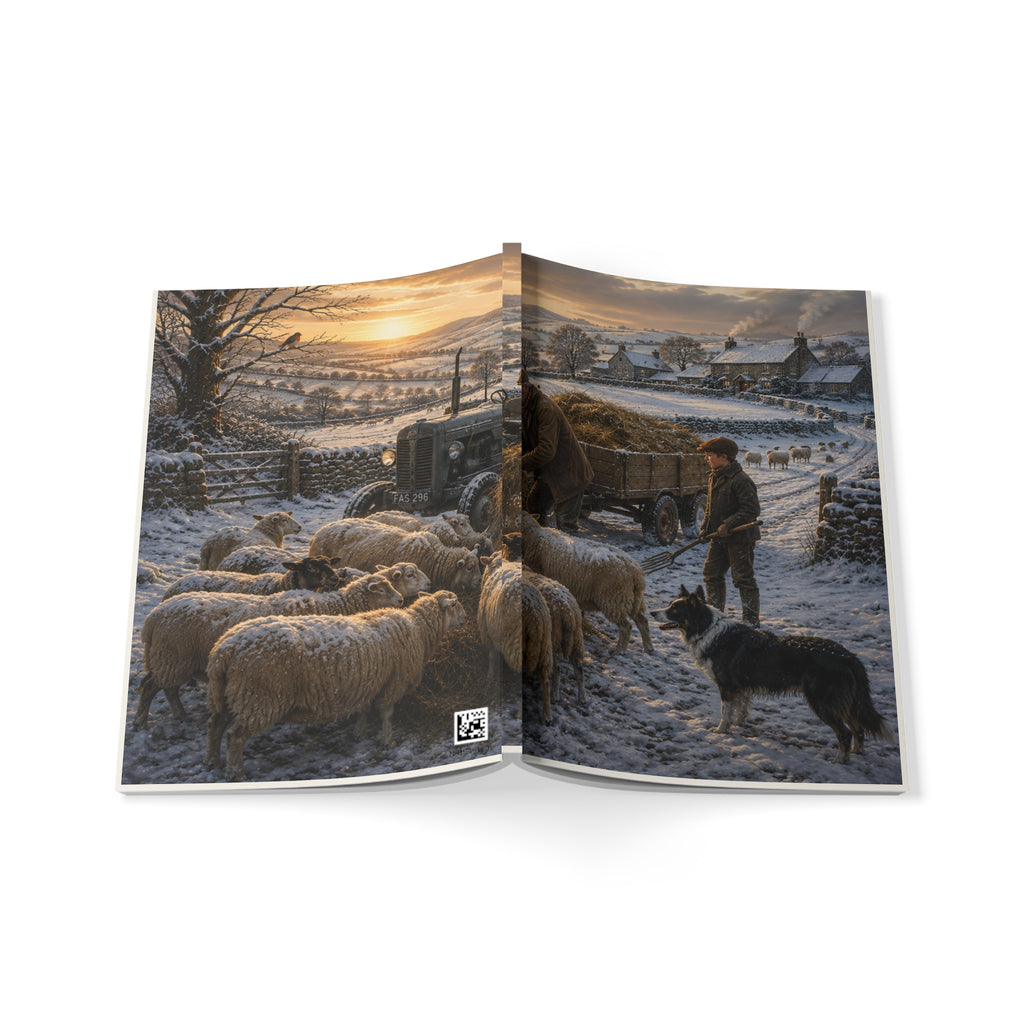 Winter Feeding Time Softcover Notebook, A5