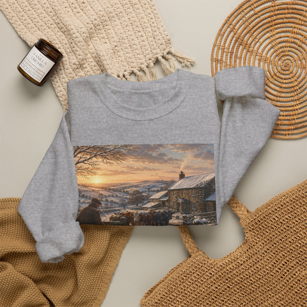 Winter Morning on the Farm Unisex Heavy Blend™ Crewneck Sweatshirt