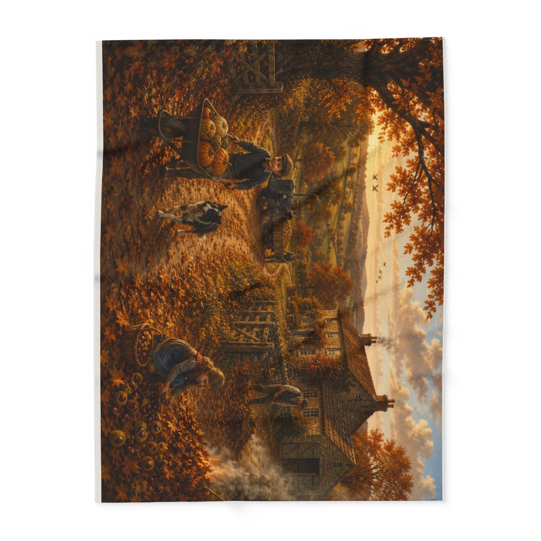 Autumn on the Farm Arctic Fleece Blanket