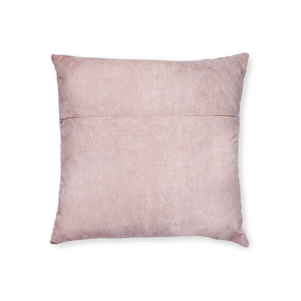 Winter Evening in the Village Square Pillow - Pink Back