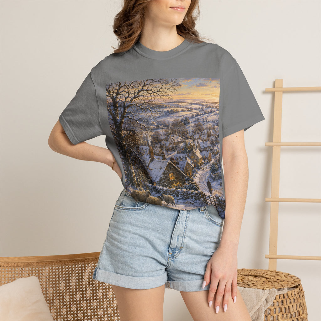 Winter over Willowbrook Village Unisex Garment-Dyed T-shirt