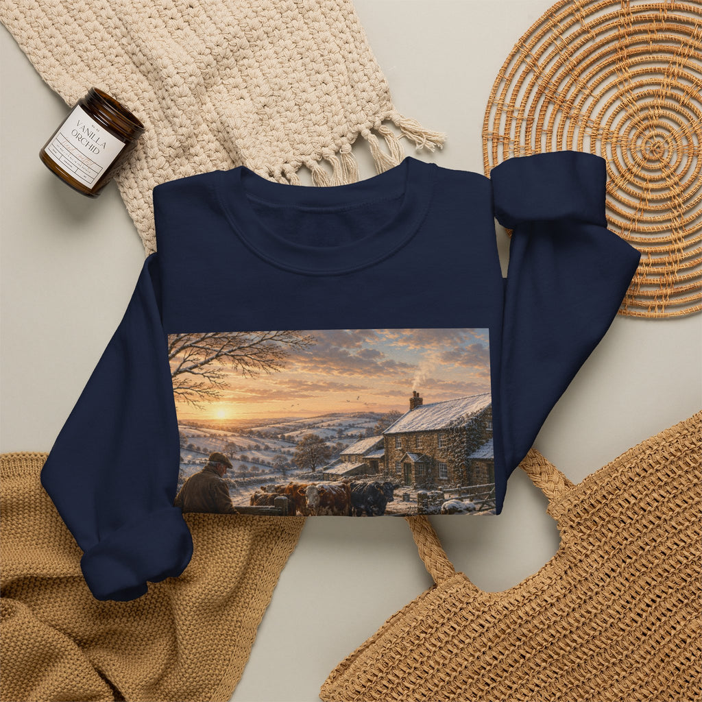 Winter Morning on the Farm Unisex Heavy Blend™ Crewneck Sweatshirt