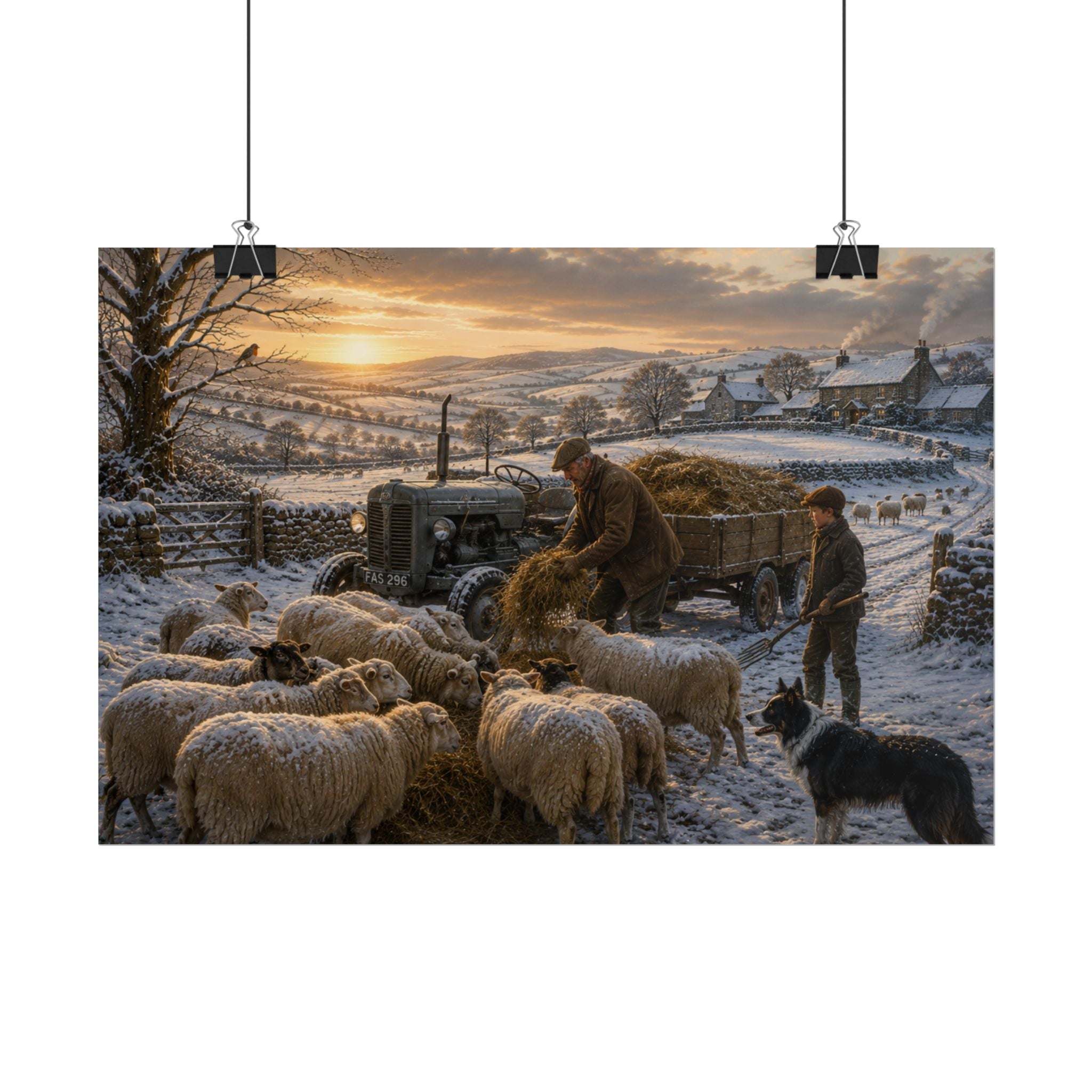 Winter Feeding Time Rolled Posters