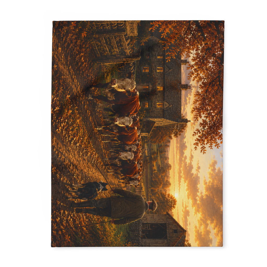 Cattle Coming Home Arctic Fleece Blanket