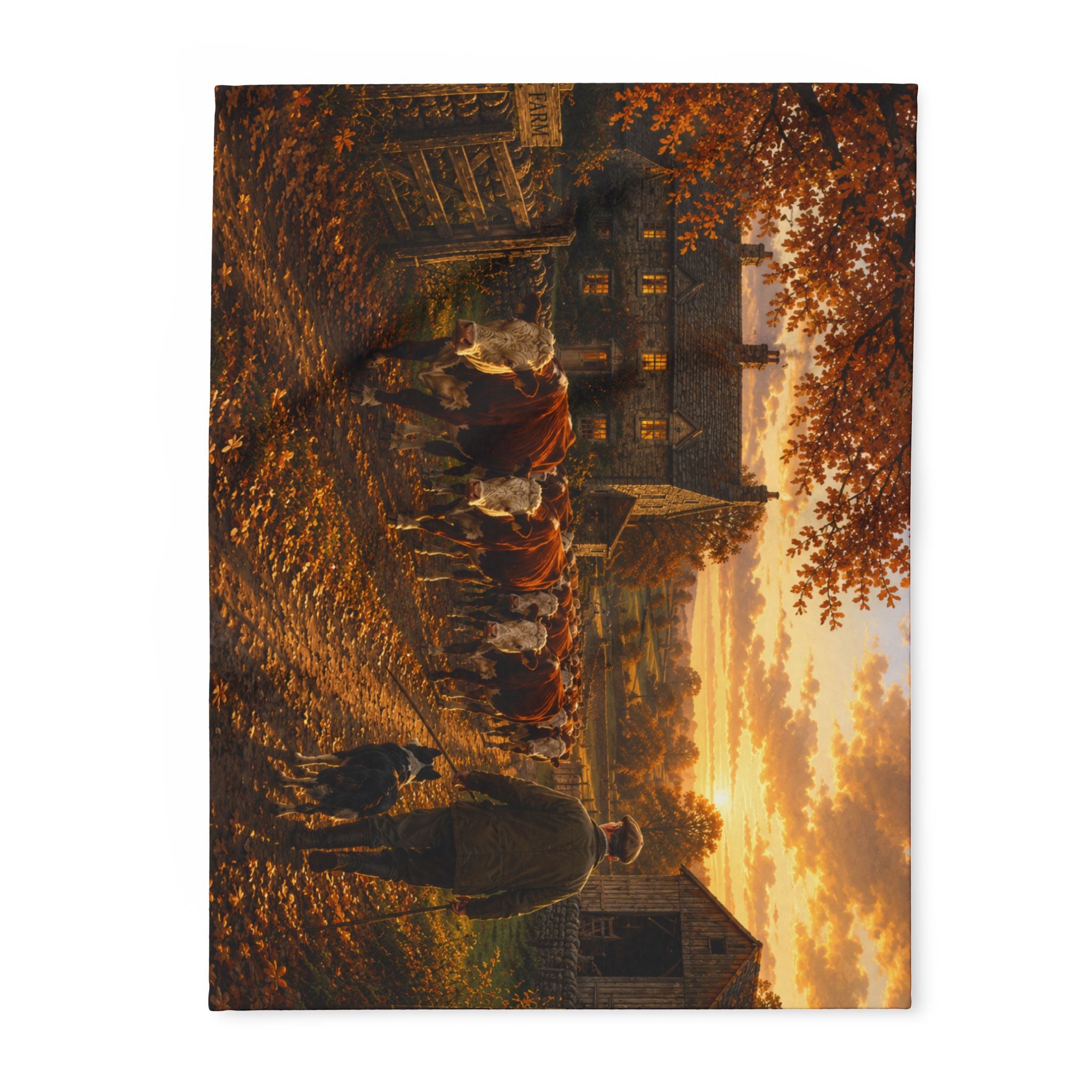Cattle Coming Home Arctic Fleece Blanket