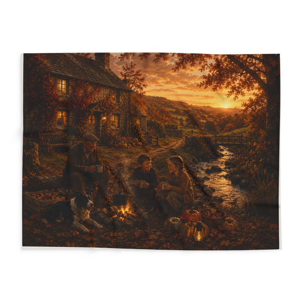 Horkey in the Autumn Lane Arctic Fleece Blanket