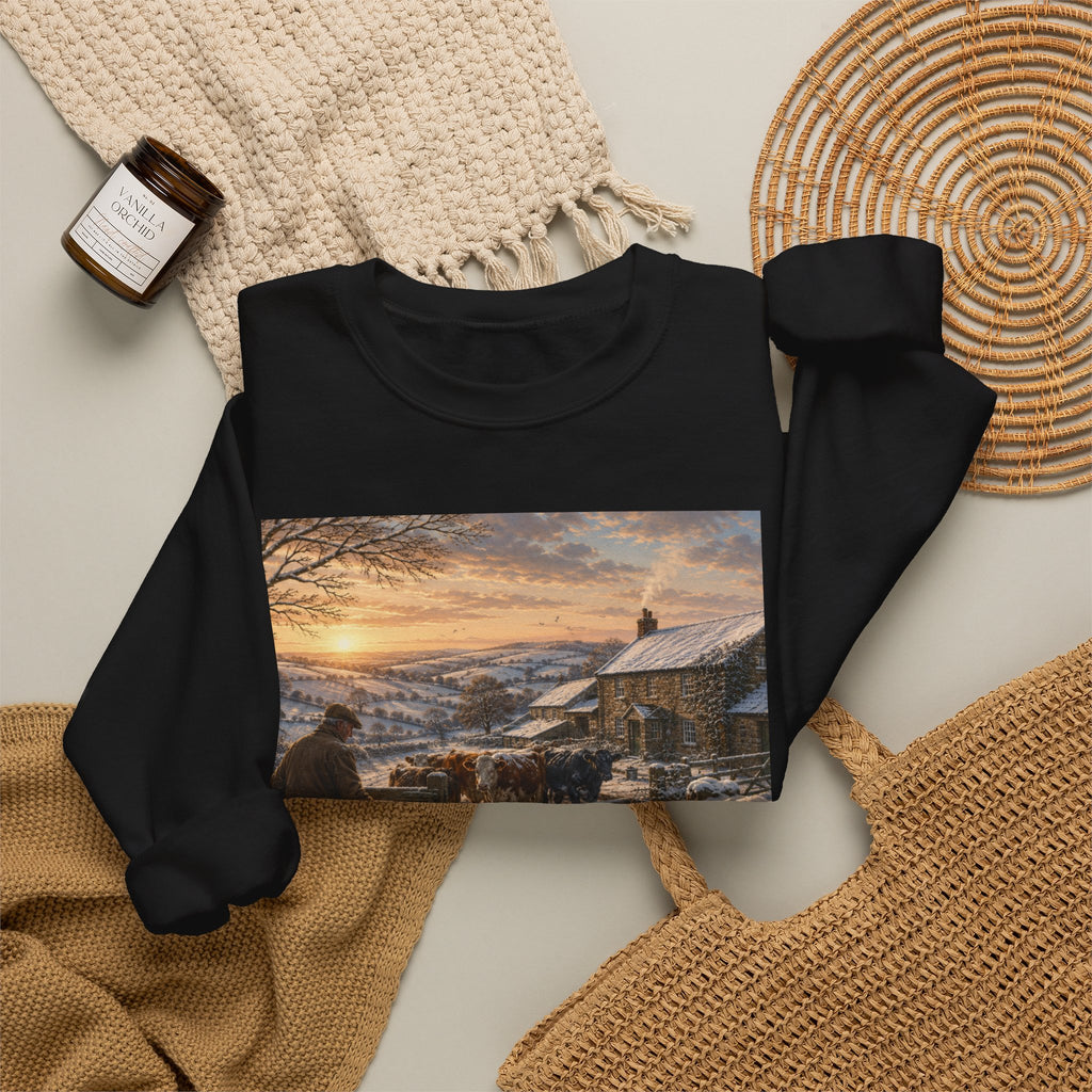 Winter Morning on the Farm Unisex Heavy Blend™ Crewneck Sweatshirt