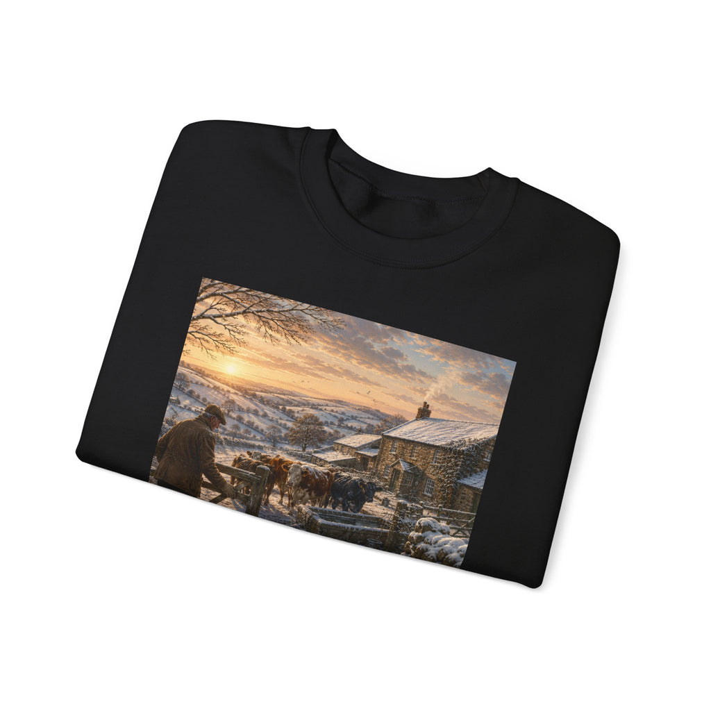 Winter Morning on the Farm Unisex Heavy Blend™ Crewneck Sweatshirt