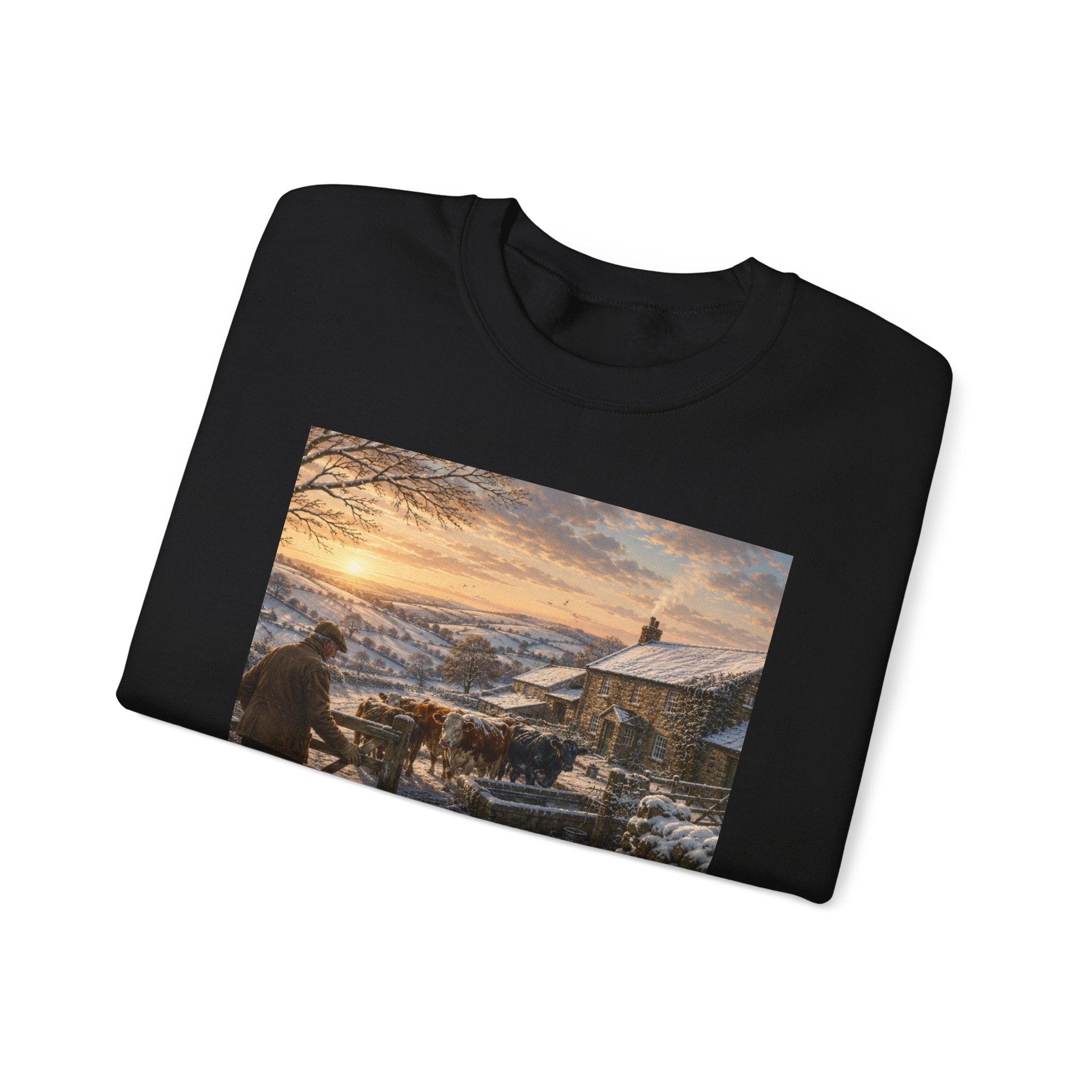Winter Morning on the Farm Unisex Heavy Blend™ Crewneck Sweatshirt
