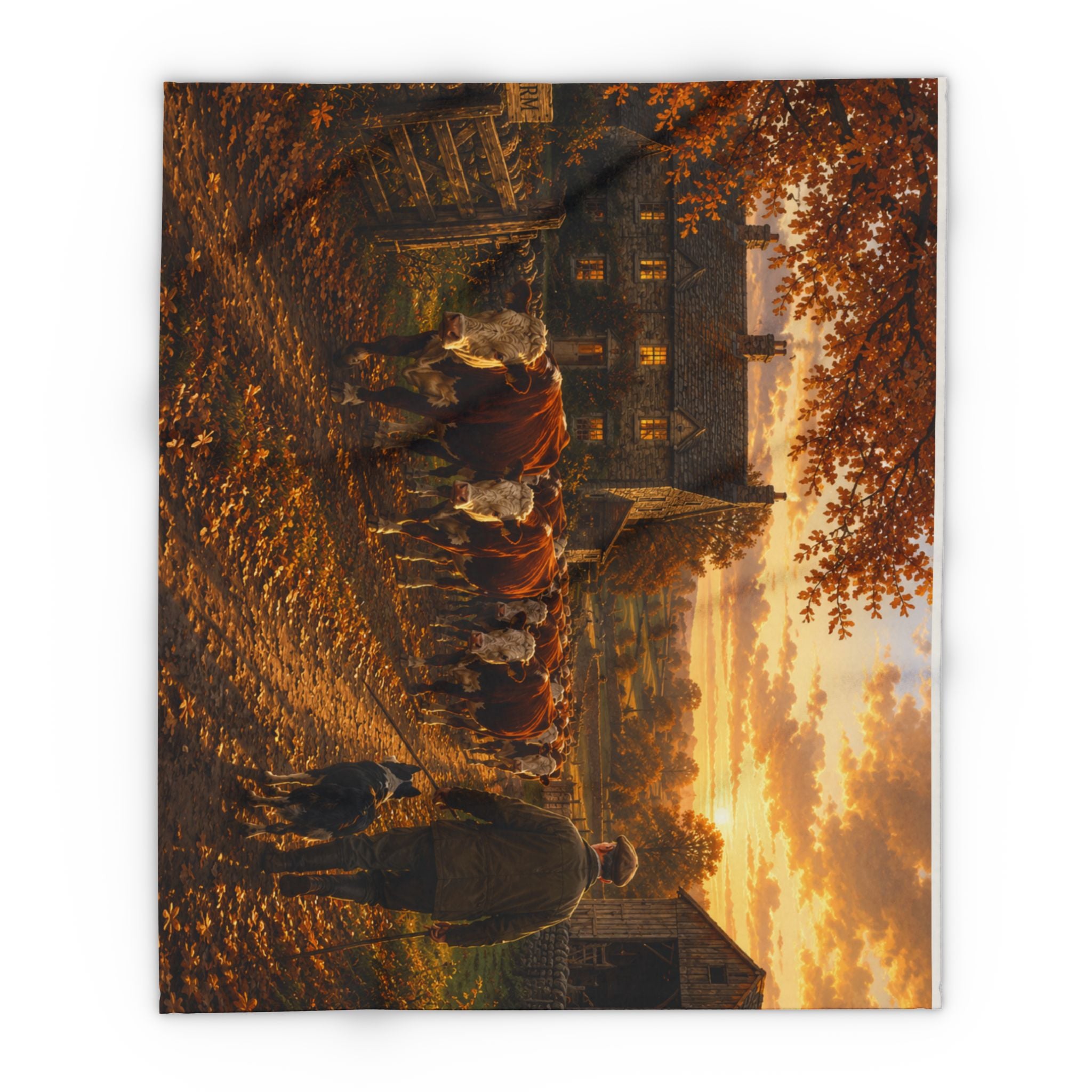 Cattle Coming Home Arctic Fleece Blanket
