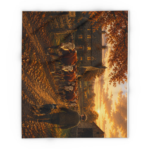 Cattle Coming Home Arctic Fleece Blanket