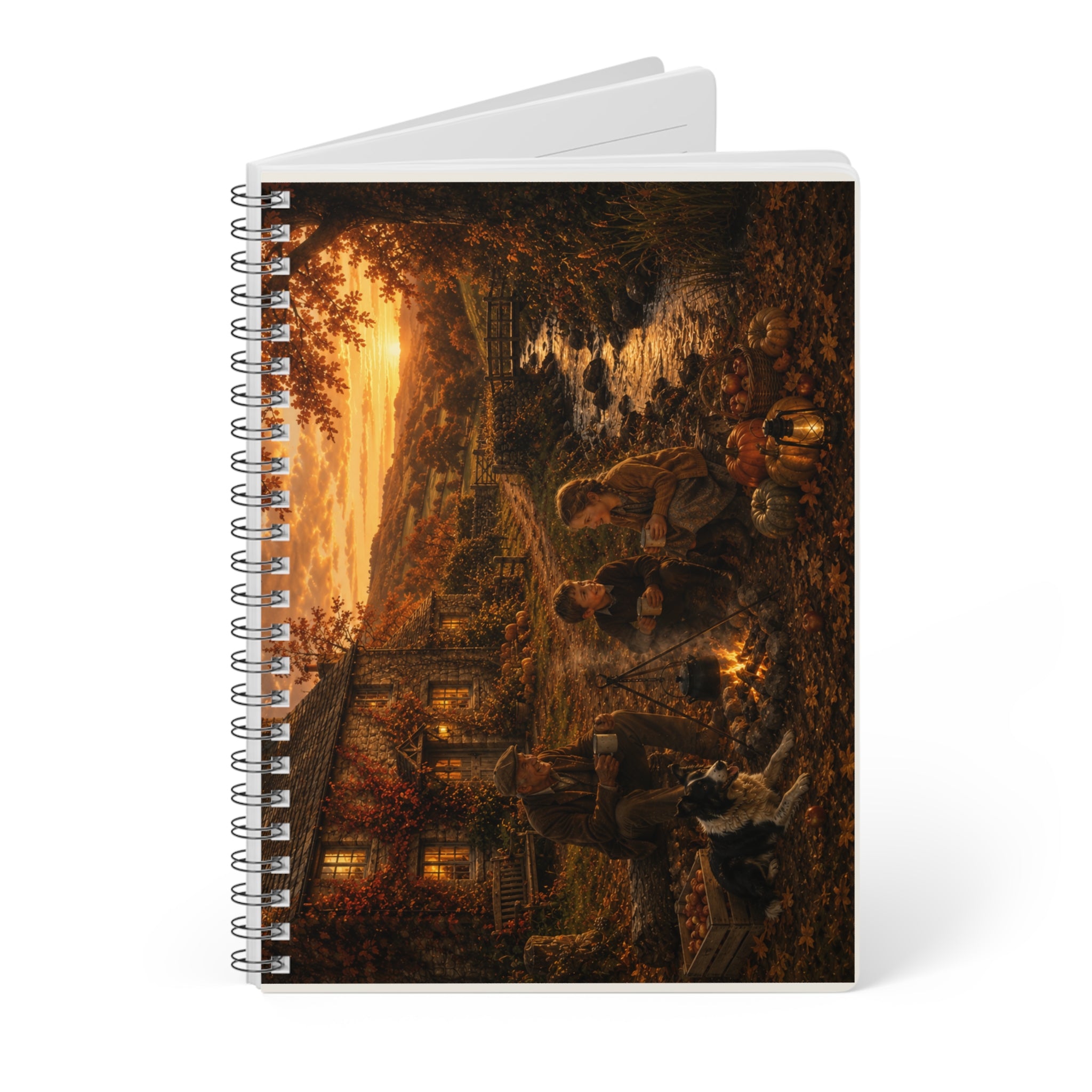 Horkey in the Autumn Lane Wirobound Softcover Notebook, A5