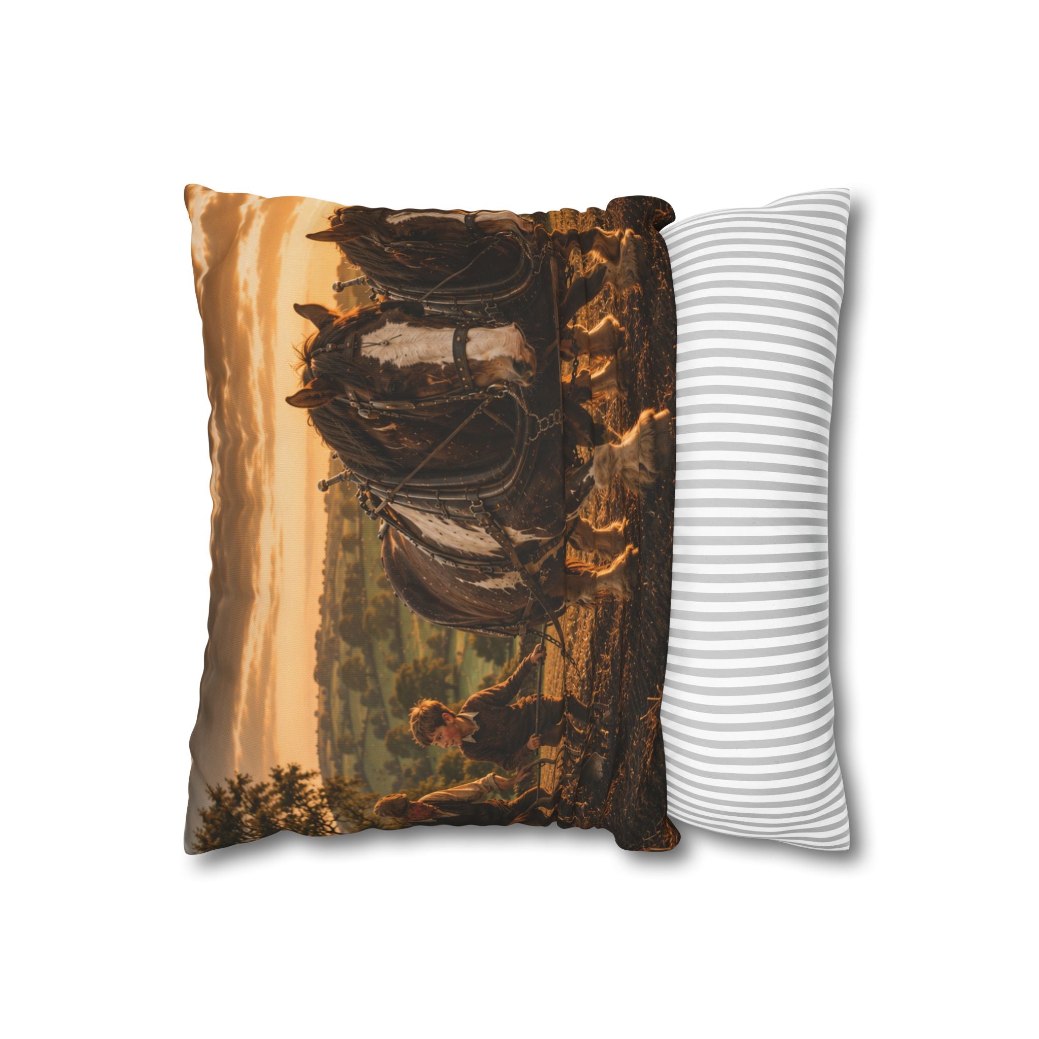 Learning to Plough Square Poly Canvas Pillowcase