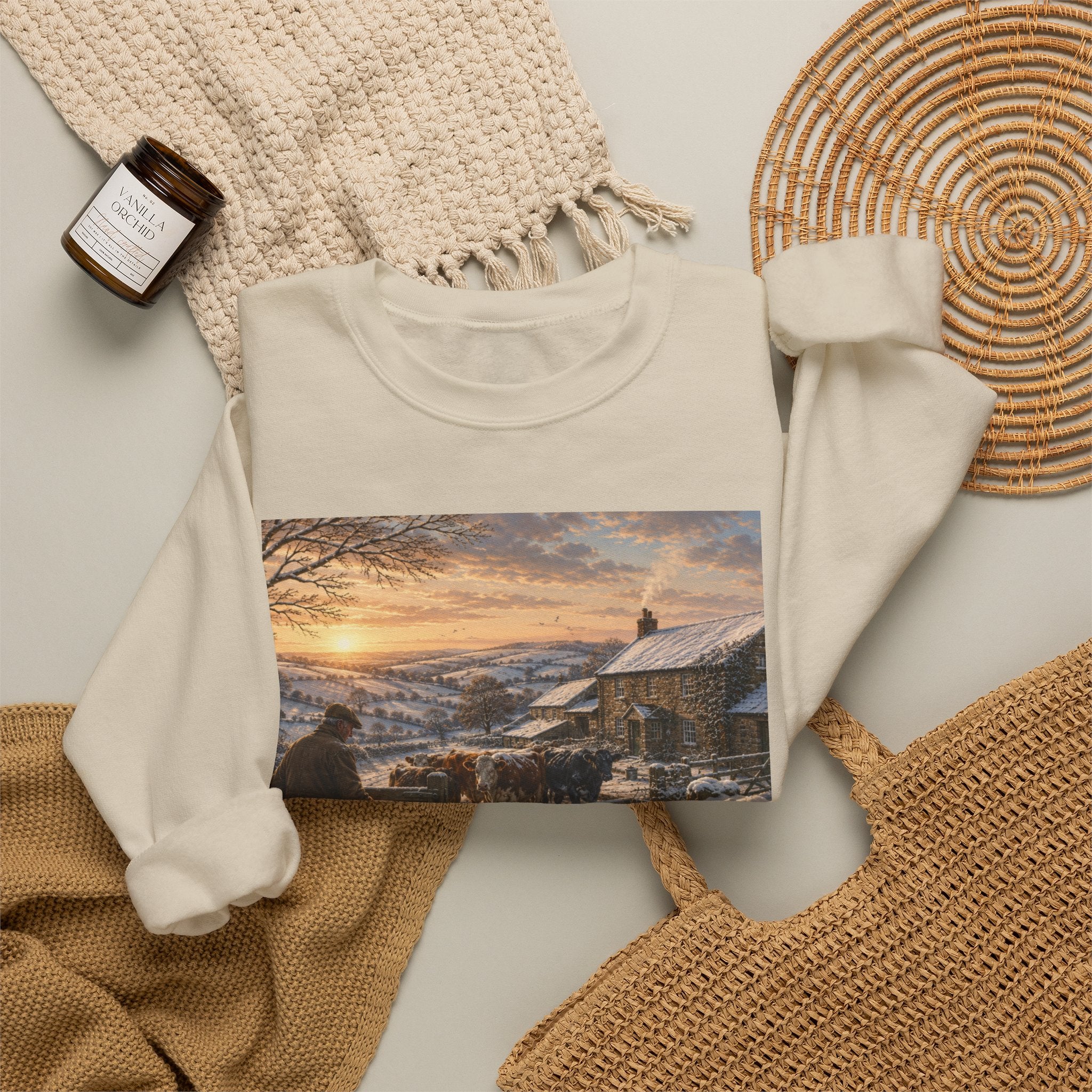 Winter Morning on the Farm Unisex Heavy Blend™ Crewneck Sweatshirt