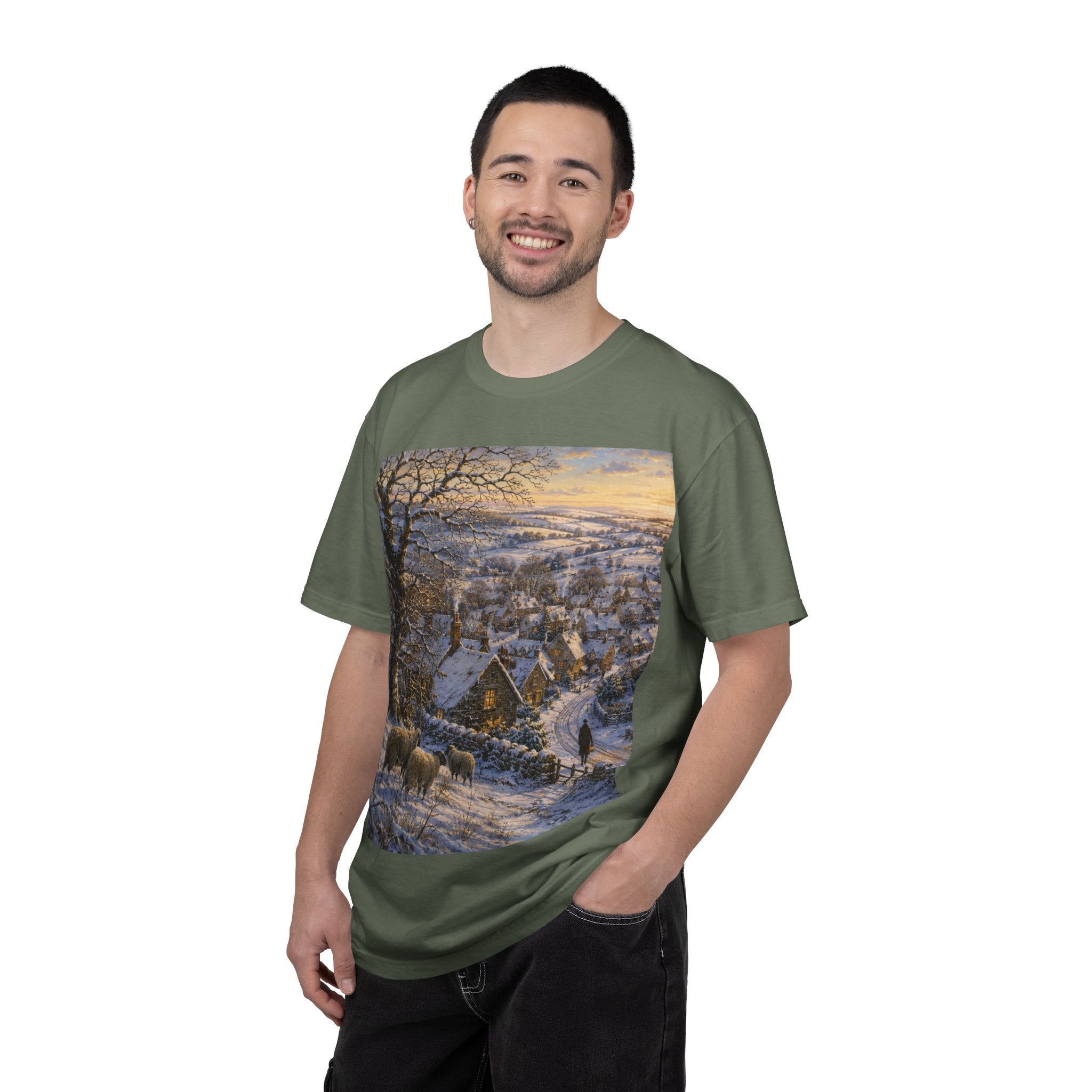 Winter over Willowbrook Village Unisex Garment-Dyed T-shirt