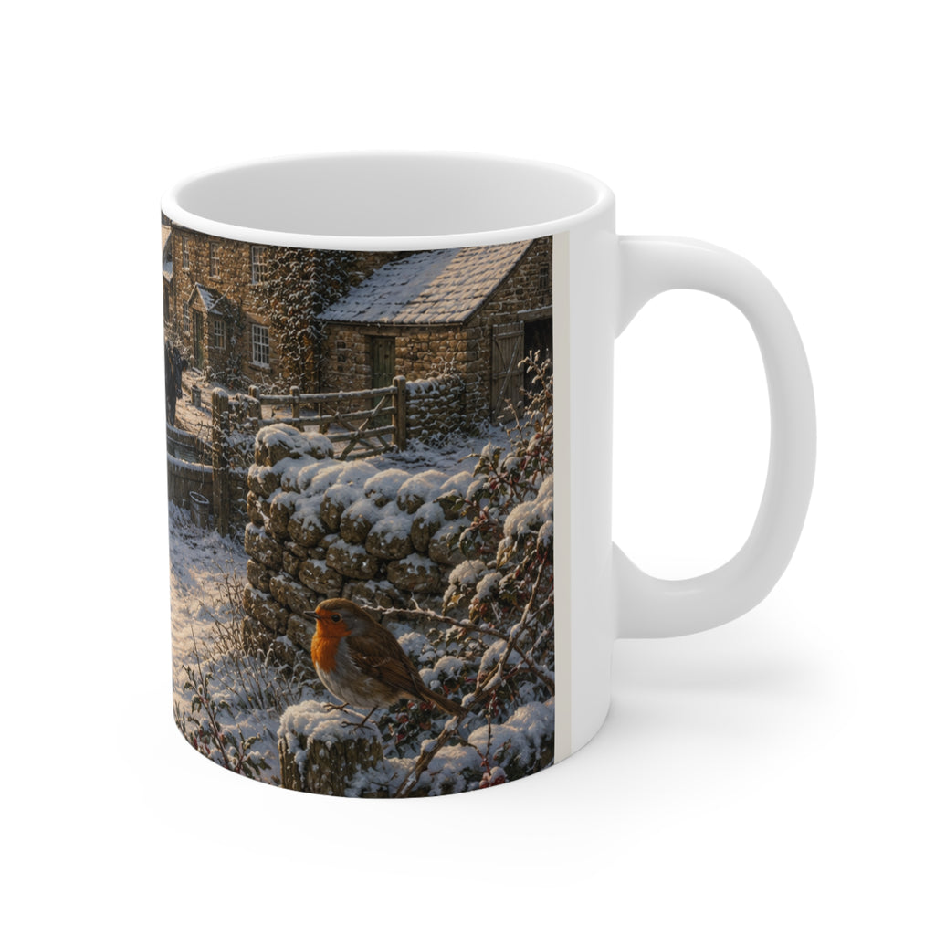 Winter morning on the Farm Ceramic Coffee Cups, 11oz, 15oz
