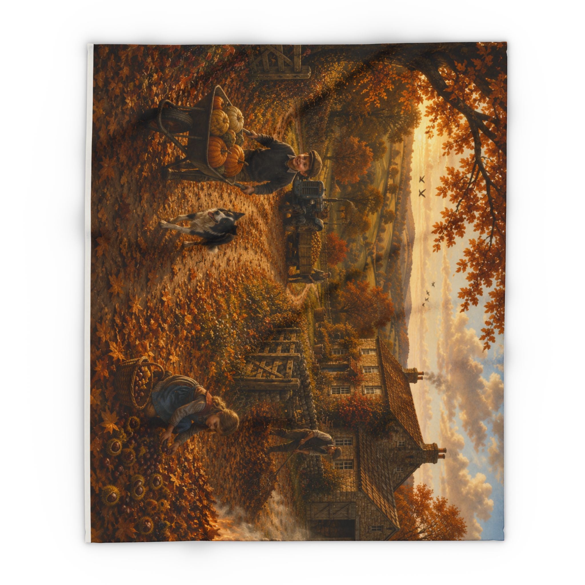 Autumn on the Farm Arctic Fleece Blanket