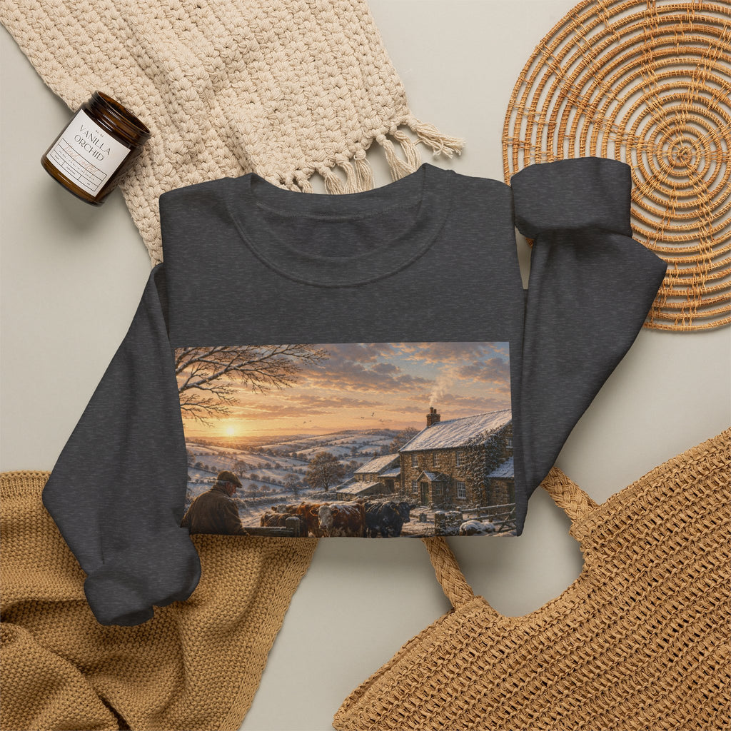Winter Morning on the Farm Unisex Heavy Blend™ Crewneck Sweatshirt