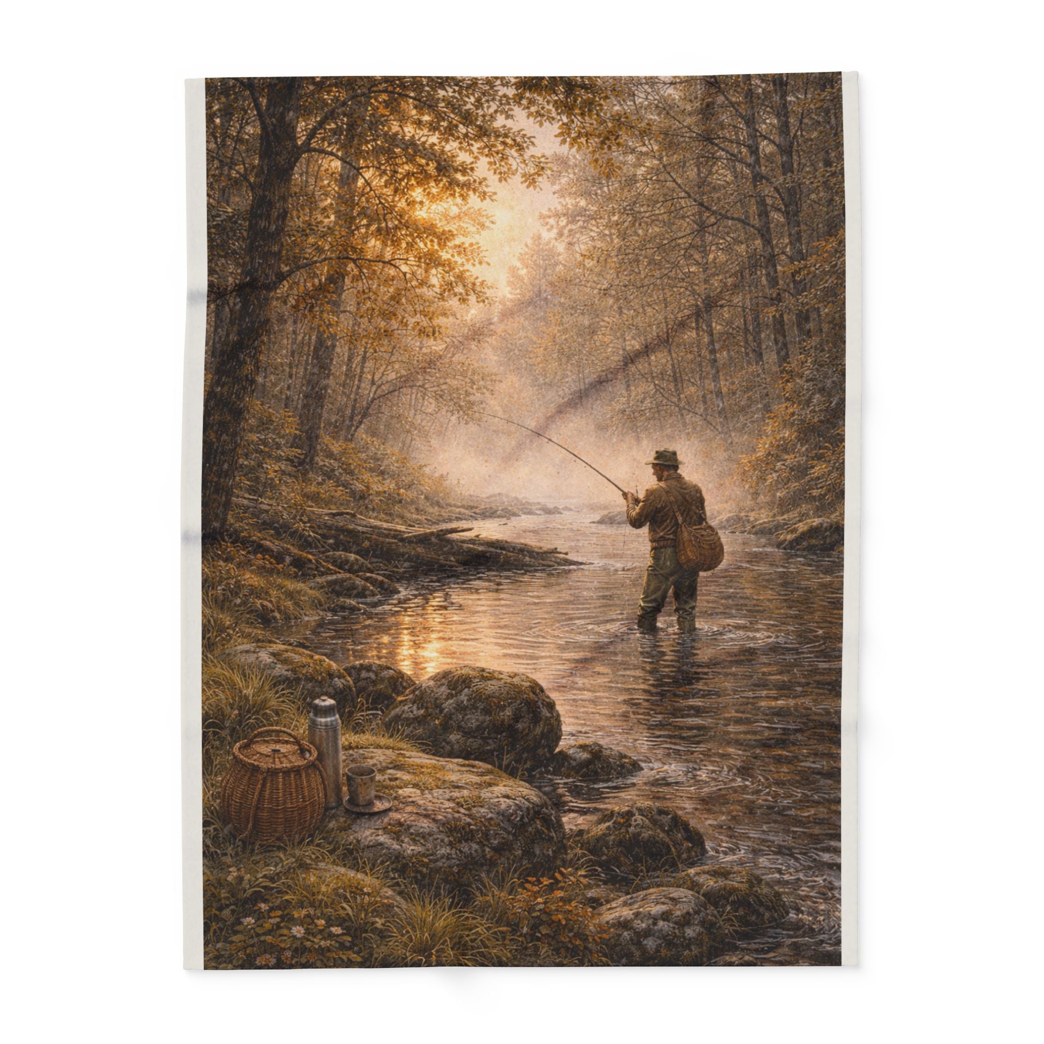 GK05 – The Woodland Fisherman – Countryside Throw Blanket