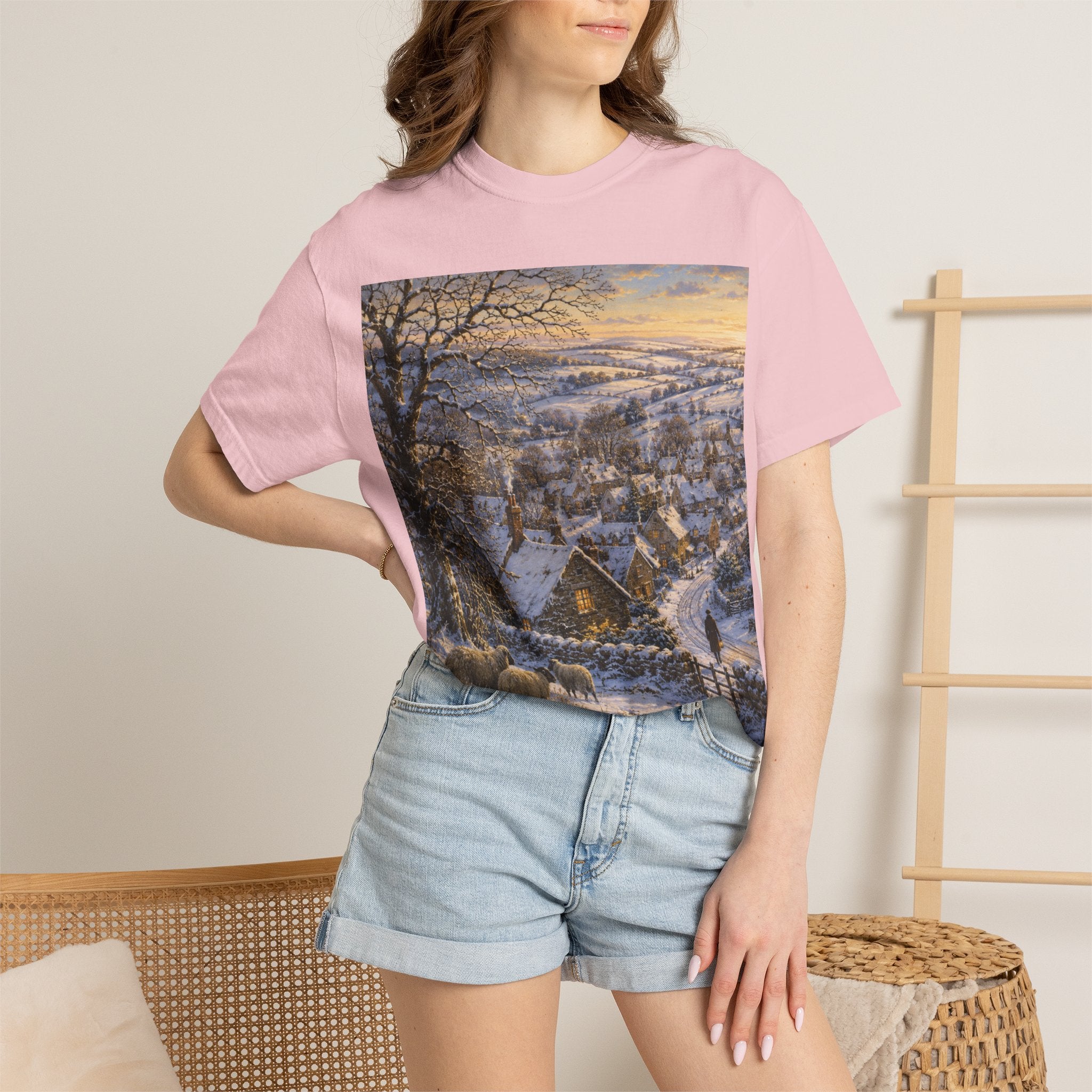 Winter over Willowbrook Village Unisex Garment-Dyed T-shirt