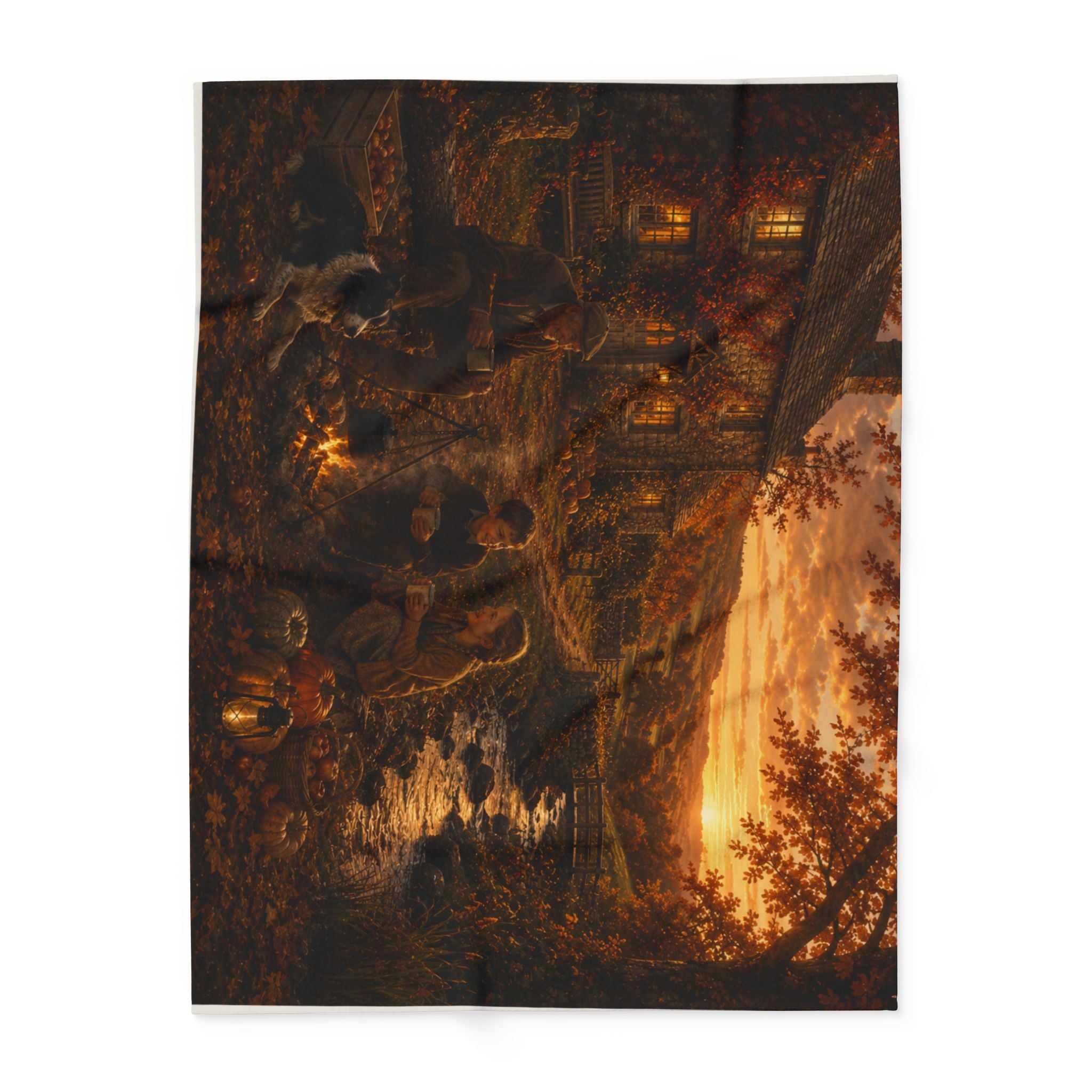 Horkey in the Autumn Lane Arctic Fleece Blanket