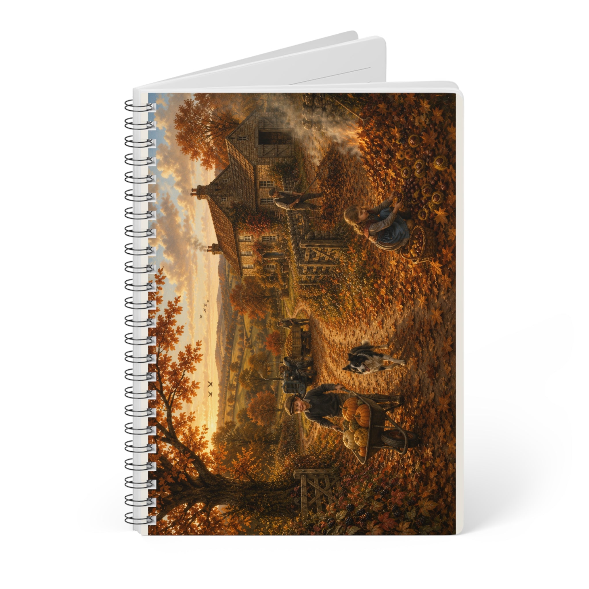 Autumn on the Farm Wirobound Softcover Notebook, A5