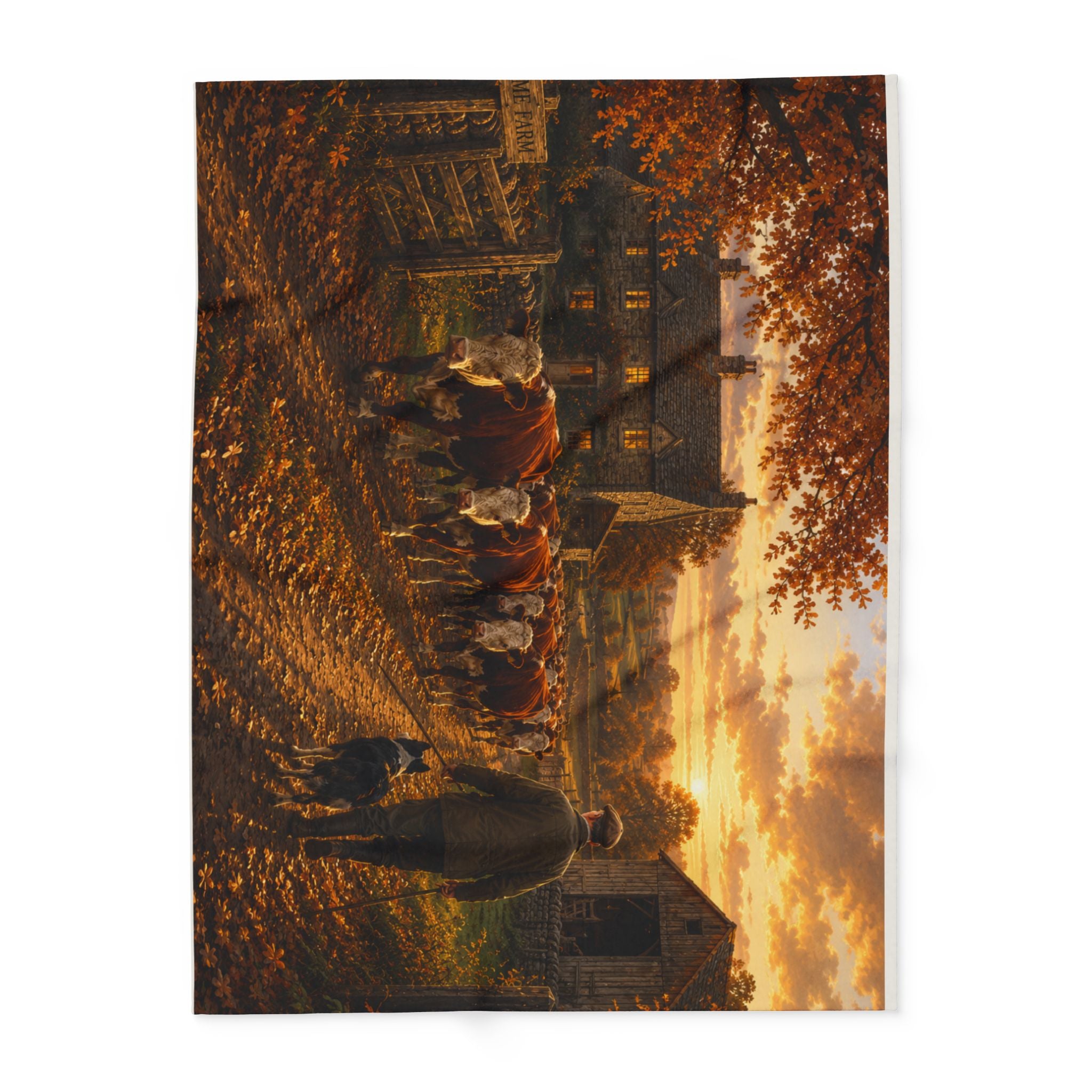 Cattle Coming Home Arctic Fleece Blanket