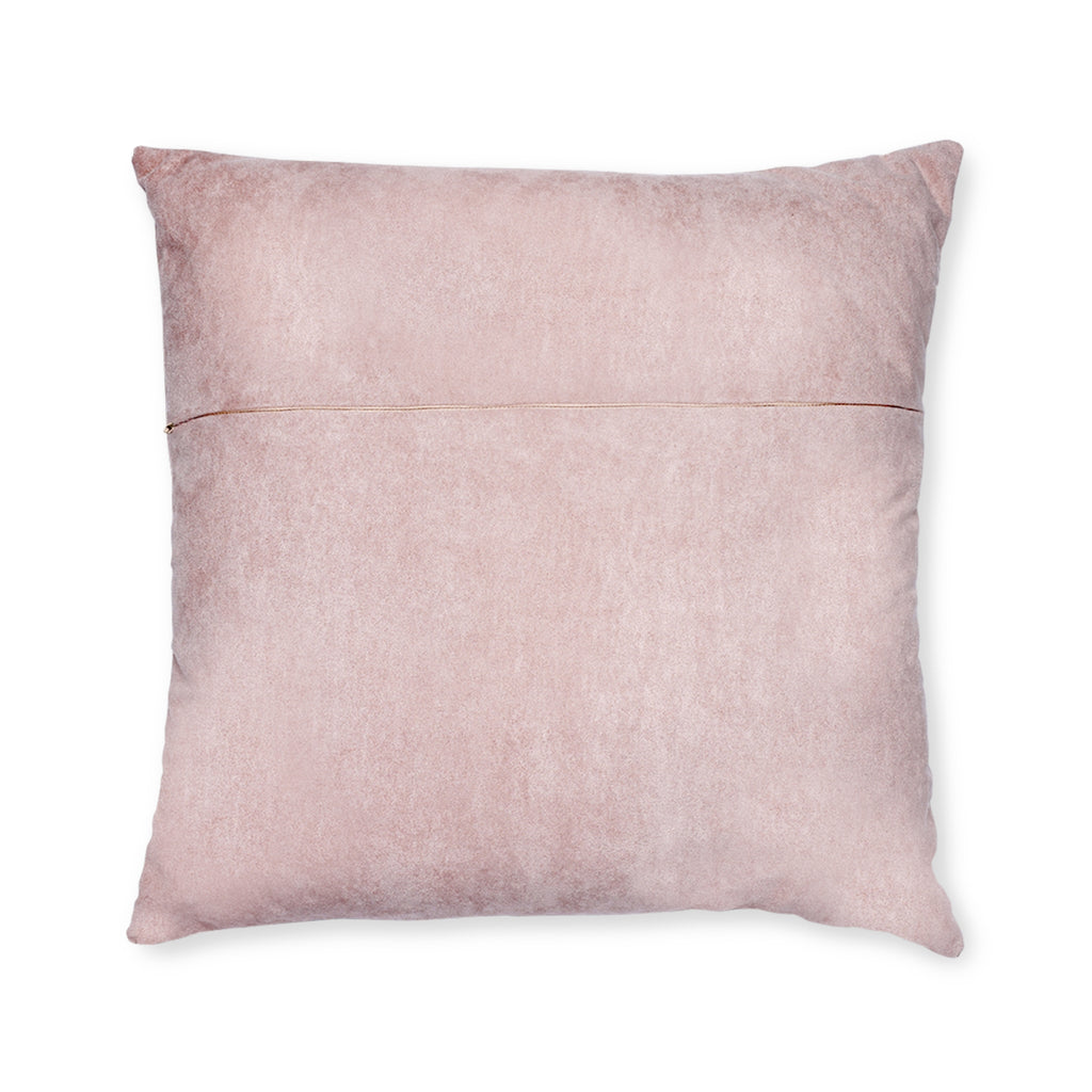 Winter Evening in the Village Square Pillow - Pink Back