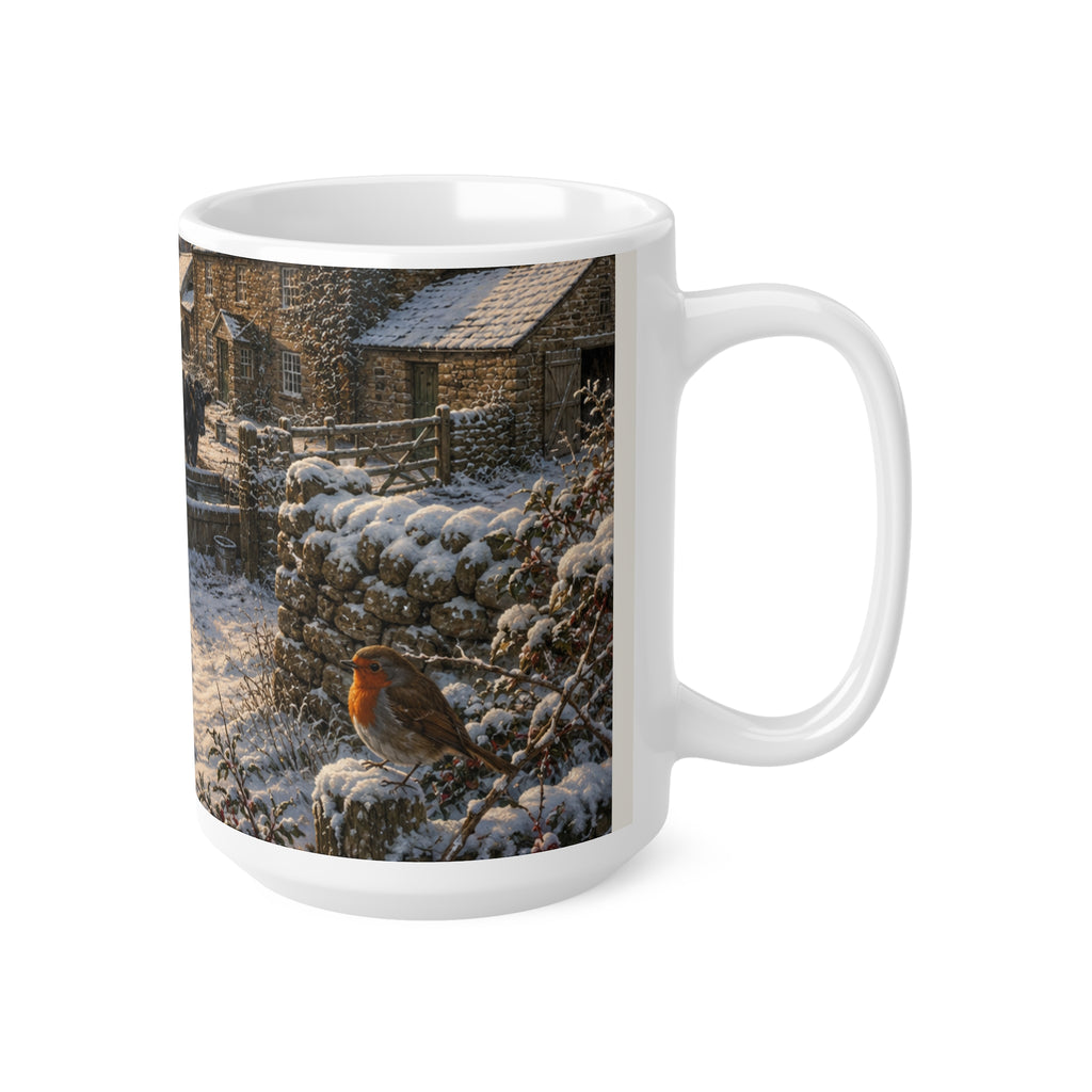 Winter morning on the Farm Ceramic Coffee Cups, 11oz, 15oz
