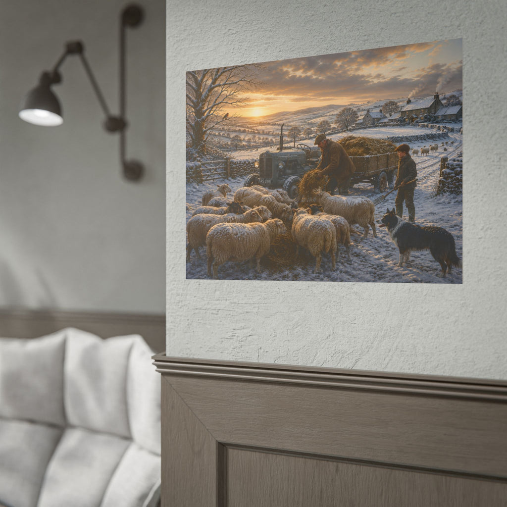 Winter Feeding Time Rolled Posters