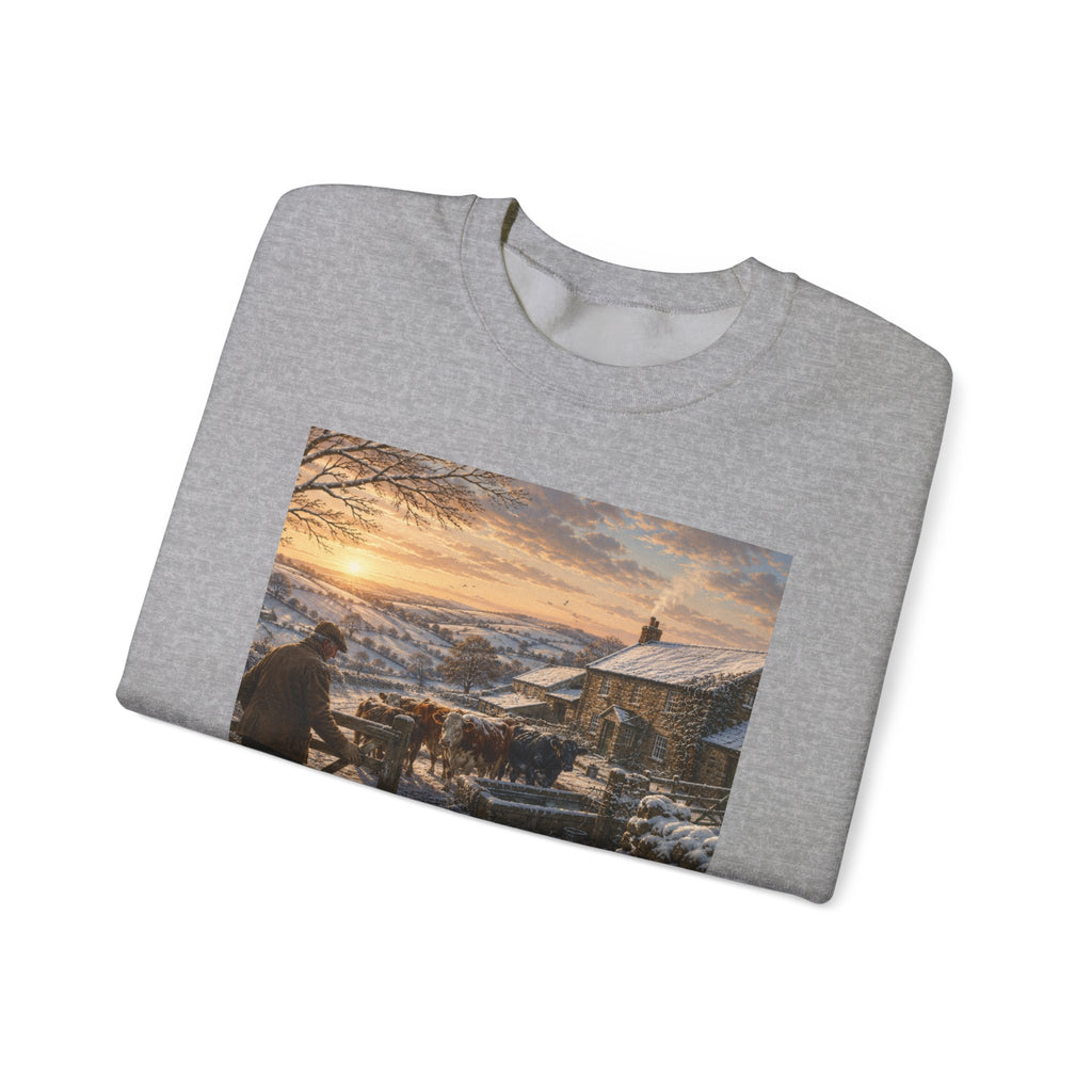 Winter Morning on the Farm Unisex Heavy Blend™ Crewneck Sweatshirt