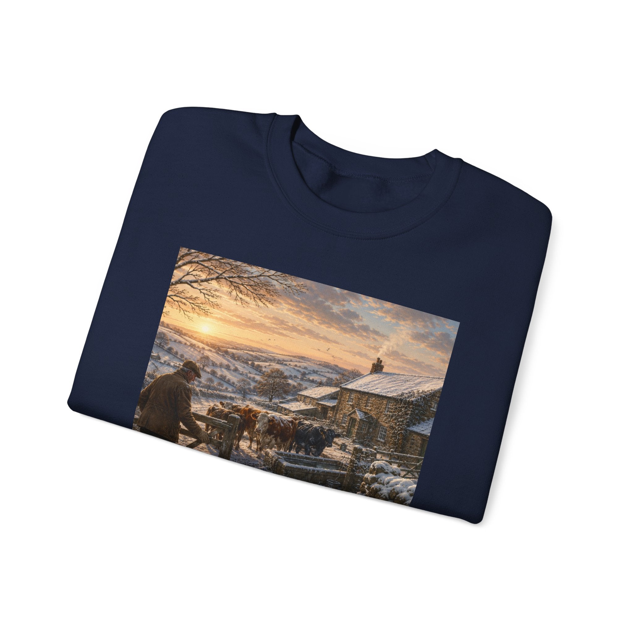 Winter Morning on the Farm Unisex Heavy Blend™ Crewneck Sweatshirt