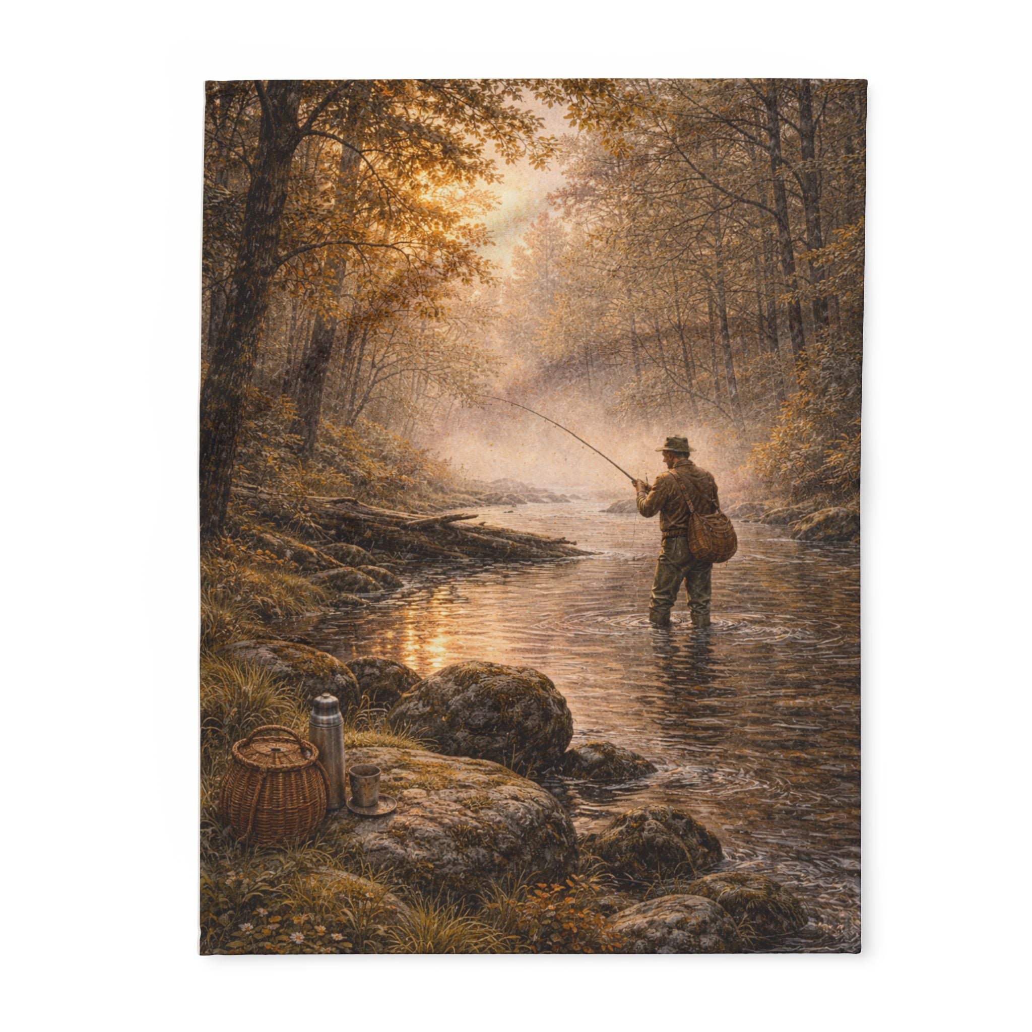 GK05 – The Woodland Fisherman – Countryside Throw Blanket